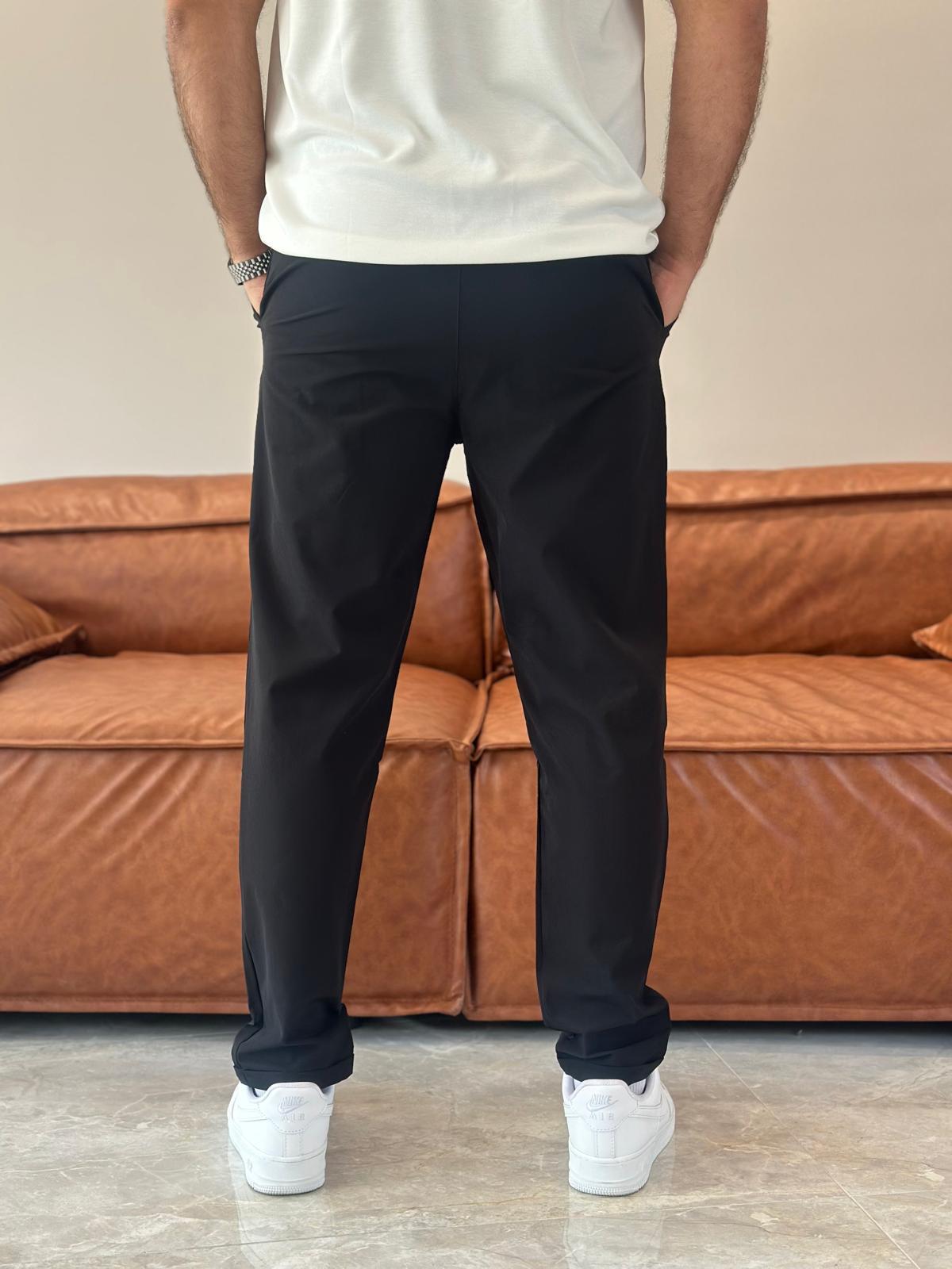 Erkek Beli Bağcıklı Jooger Pantolon Siyah Eca003