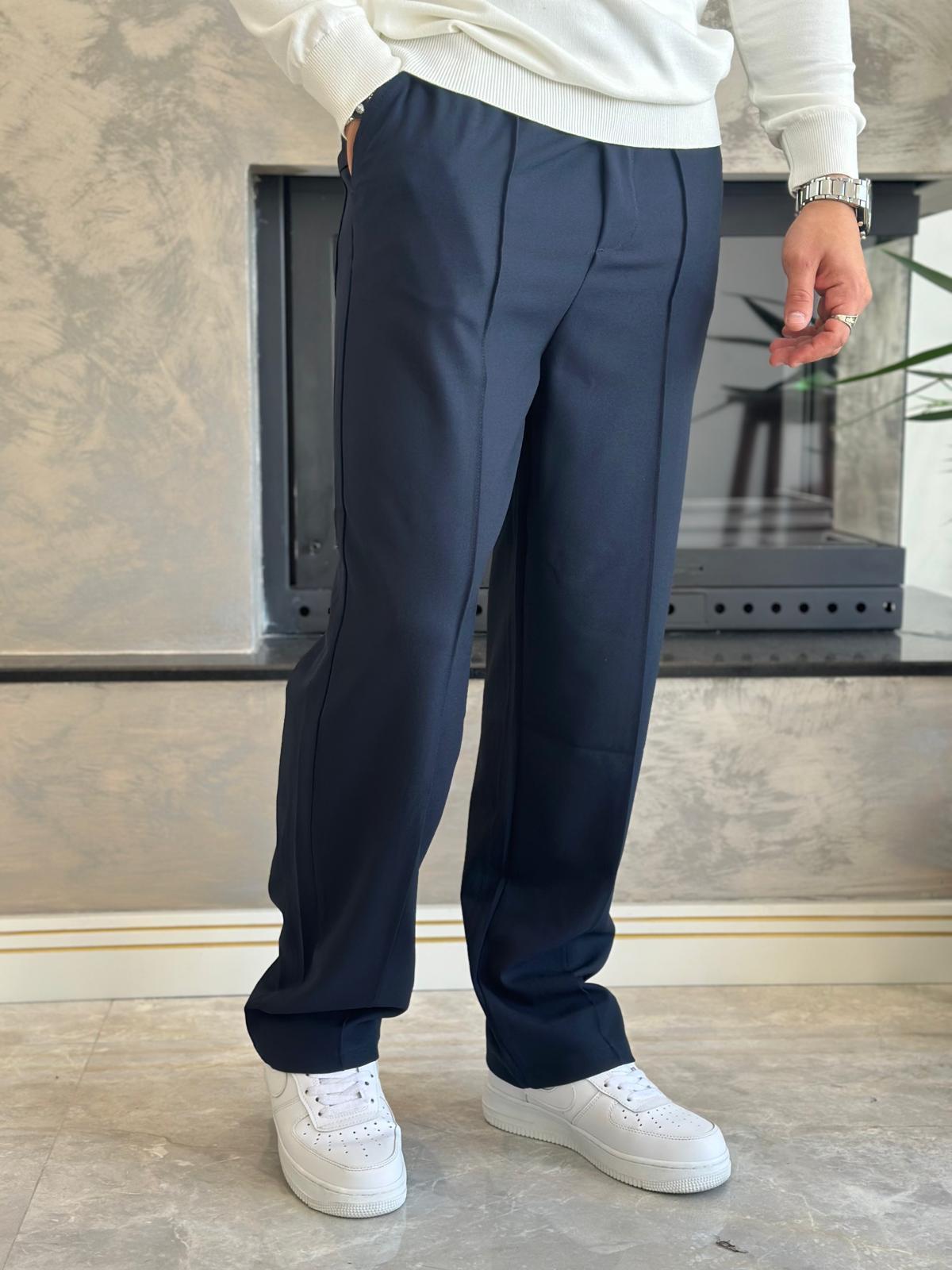 Erkek Jogger Bel Bantlı Comfort Fit Pantolon Lacivert  Eca026