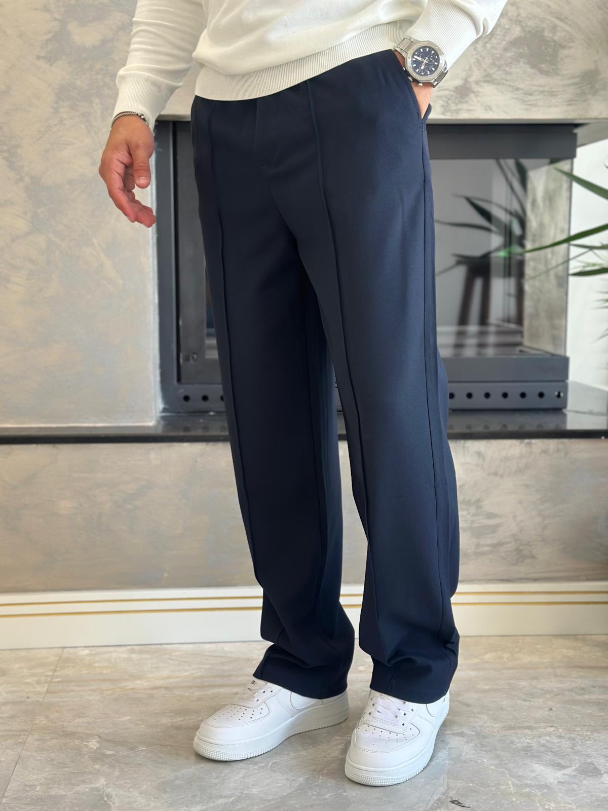 Erkek Jogger Bel Bantlı Comfort Fit Pantolon Lacivert  Eca026