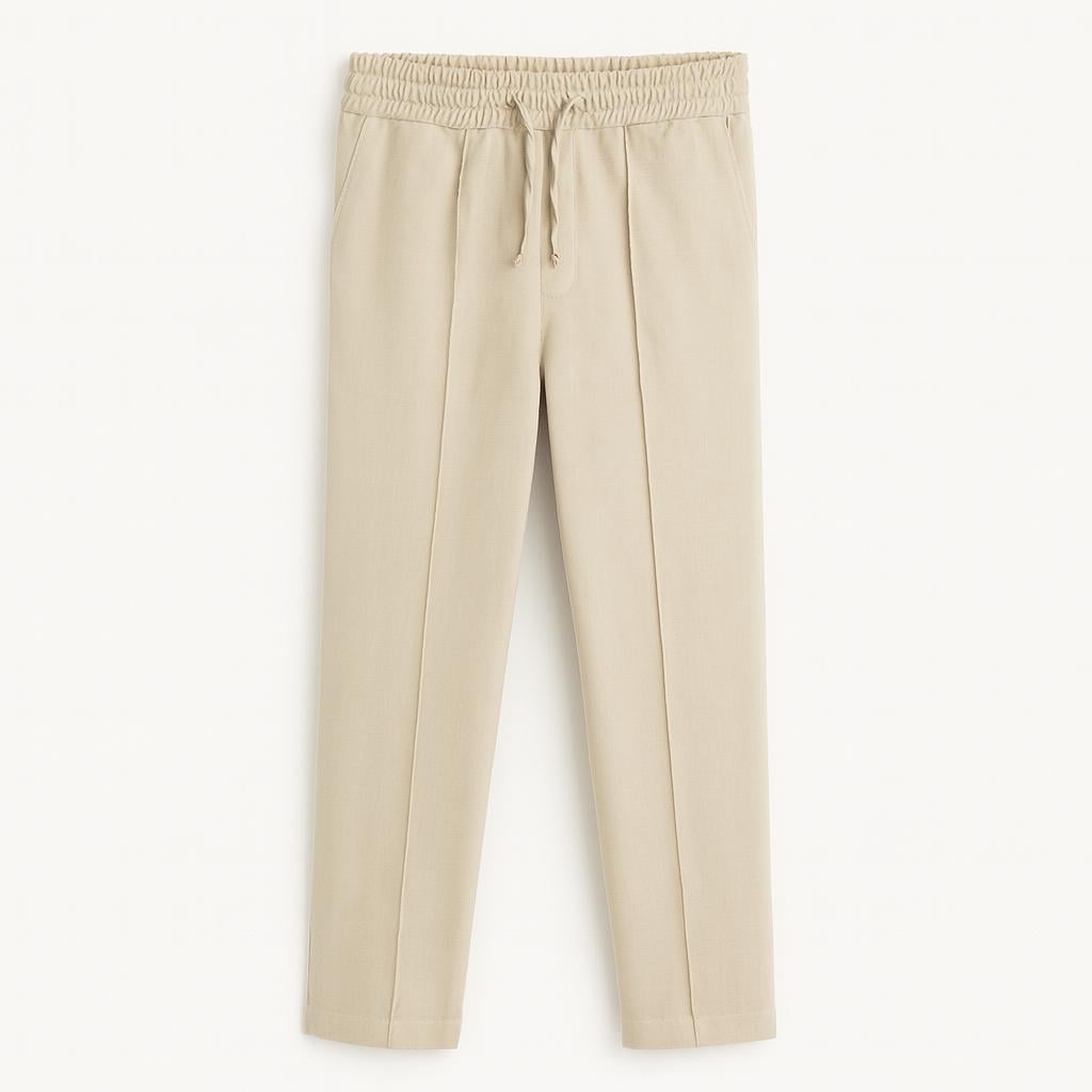 Erkek Jogger Bel Bantlı Comfort Fit Pantolon Bej Eca026