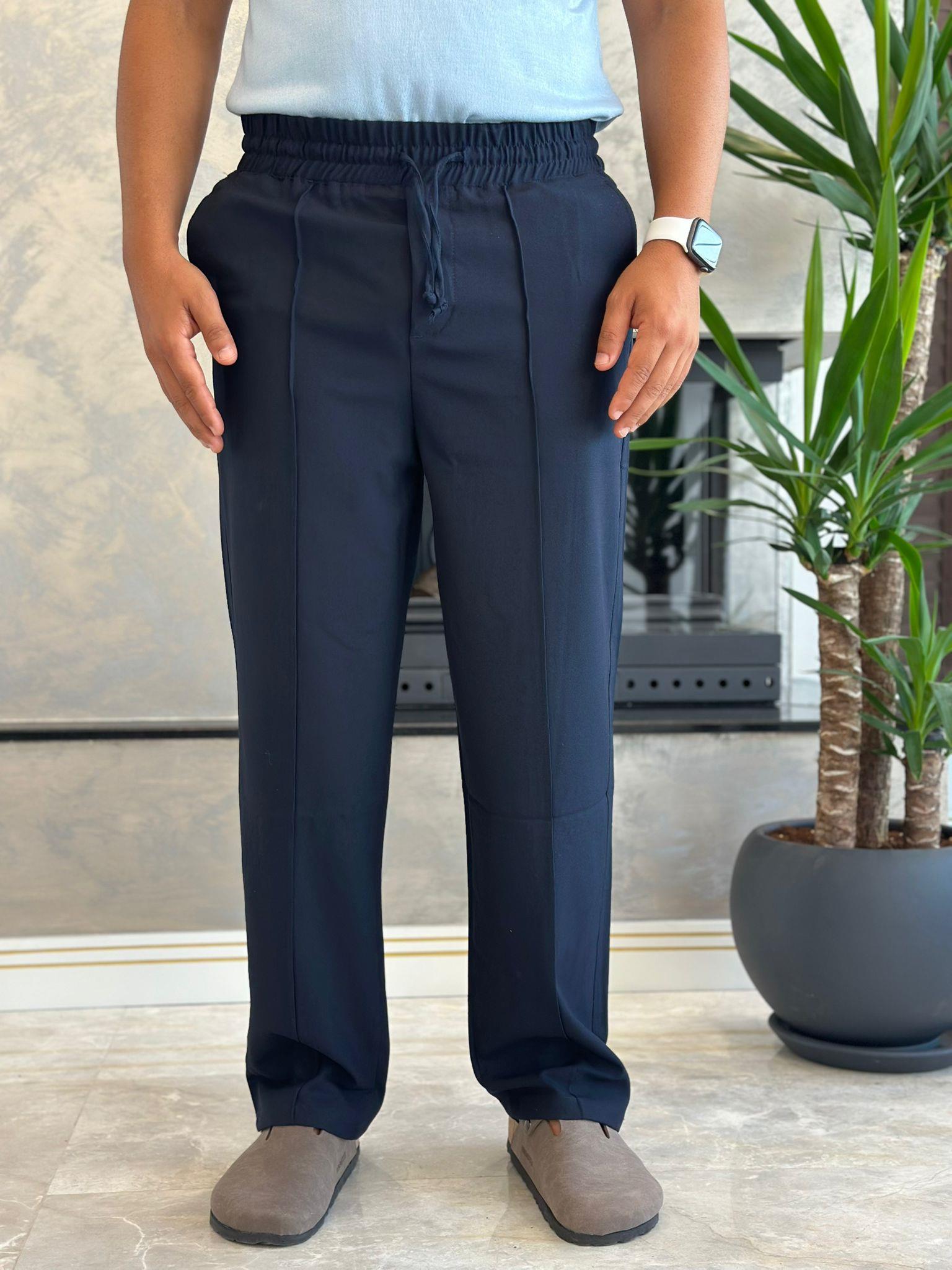 Erkek Jogger Bel Bantlı Comfort Fit Pantolon Lacivert  Eca026