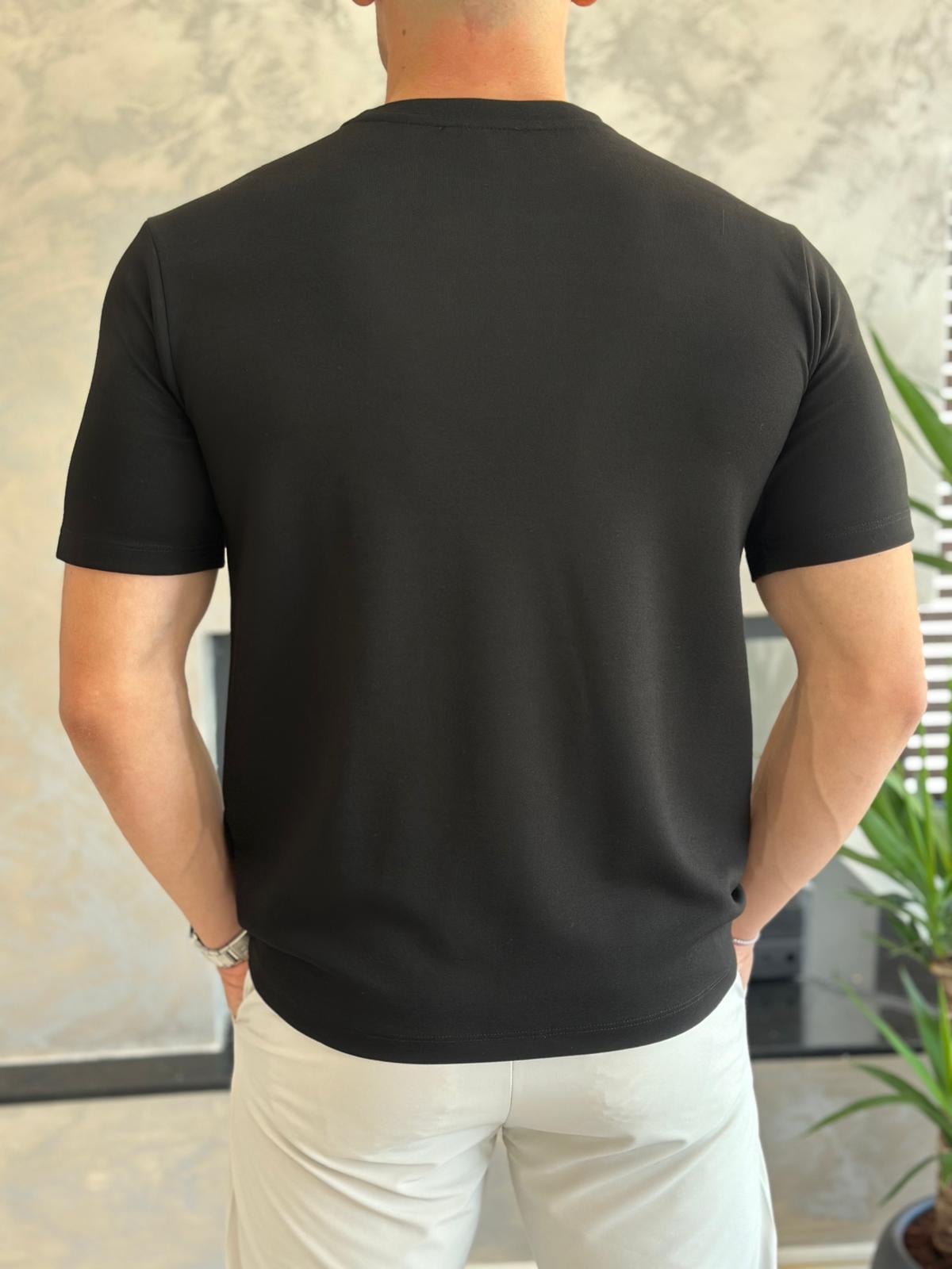 Erkek Oversize Kesim Pamuklu Premium Tshirt Siyah Eca014