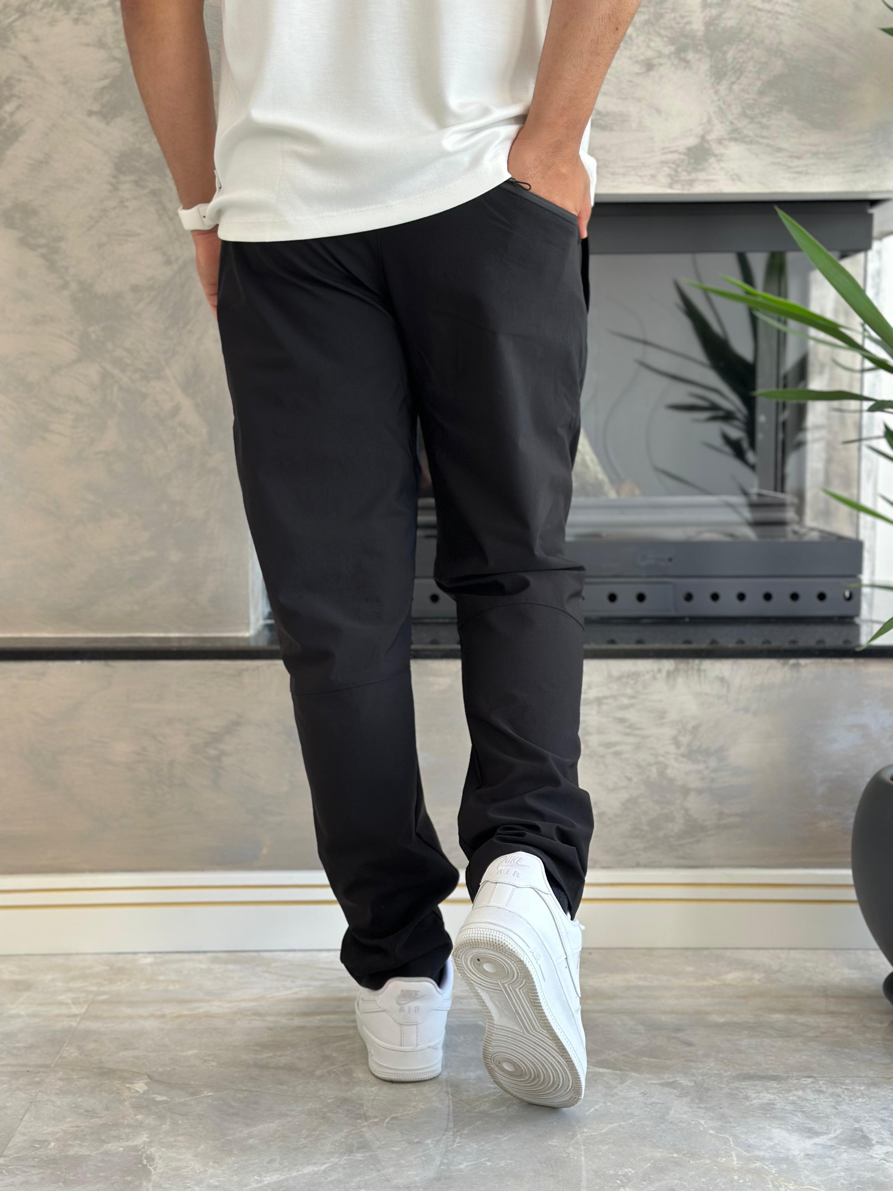 Erkek Rahat Kalıp Fermuar Detaylı  Paraşüt Kumaş  Pantolon Krem Eca024