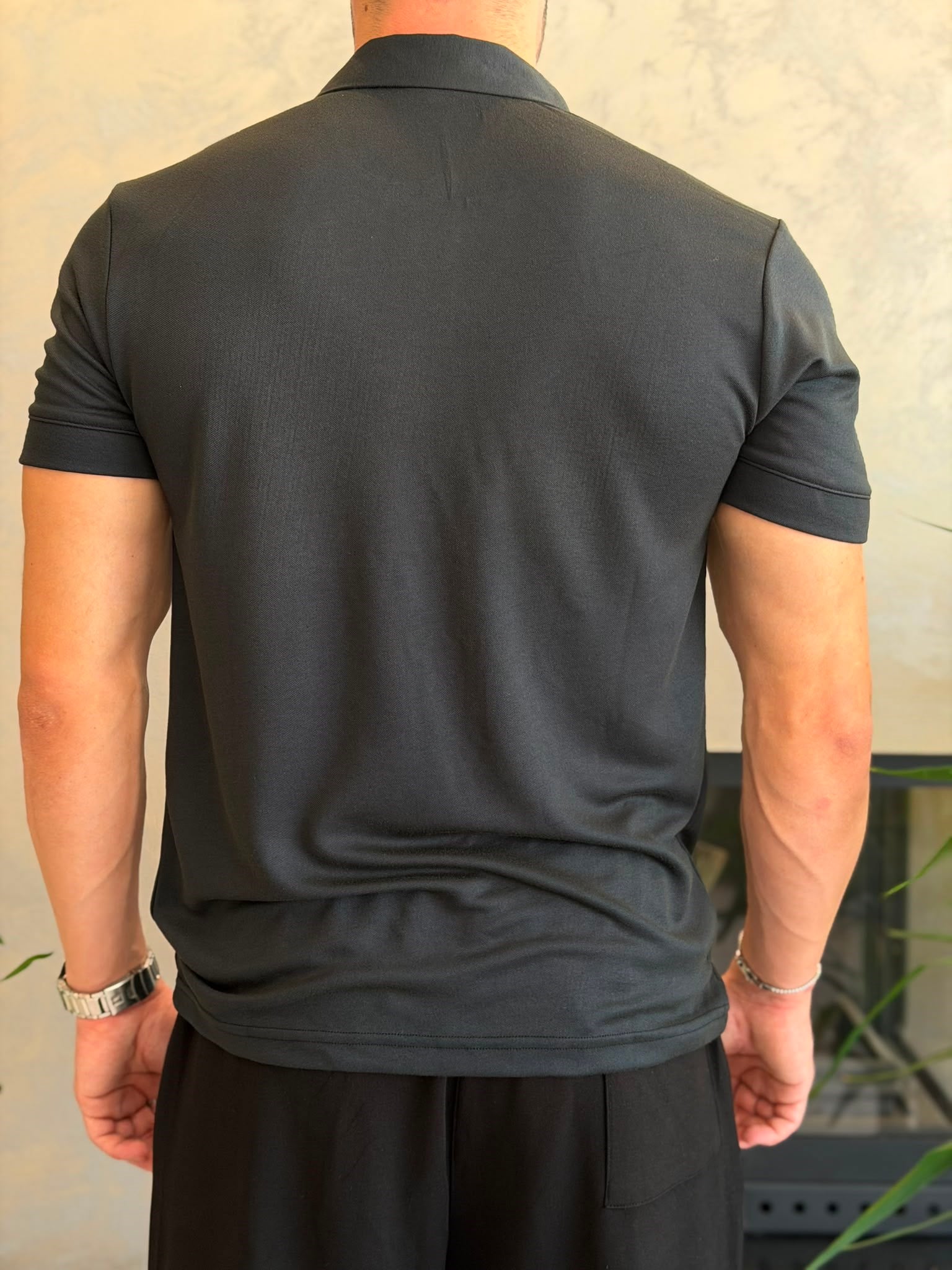 Erkek Regular Fit Düğme Kapamalı Pamuklu Polo Tshirt Siyah  Eca085