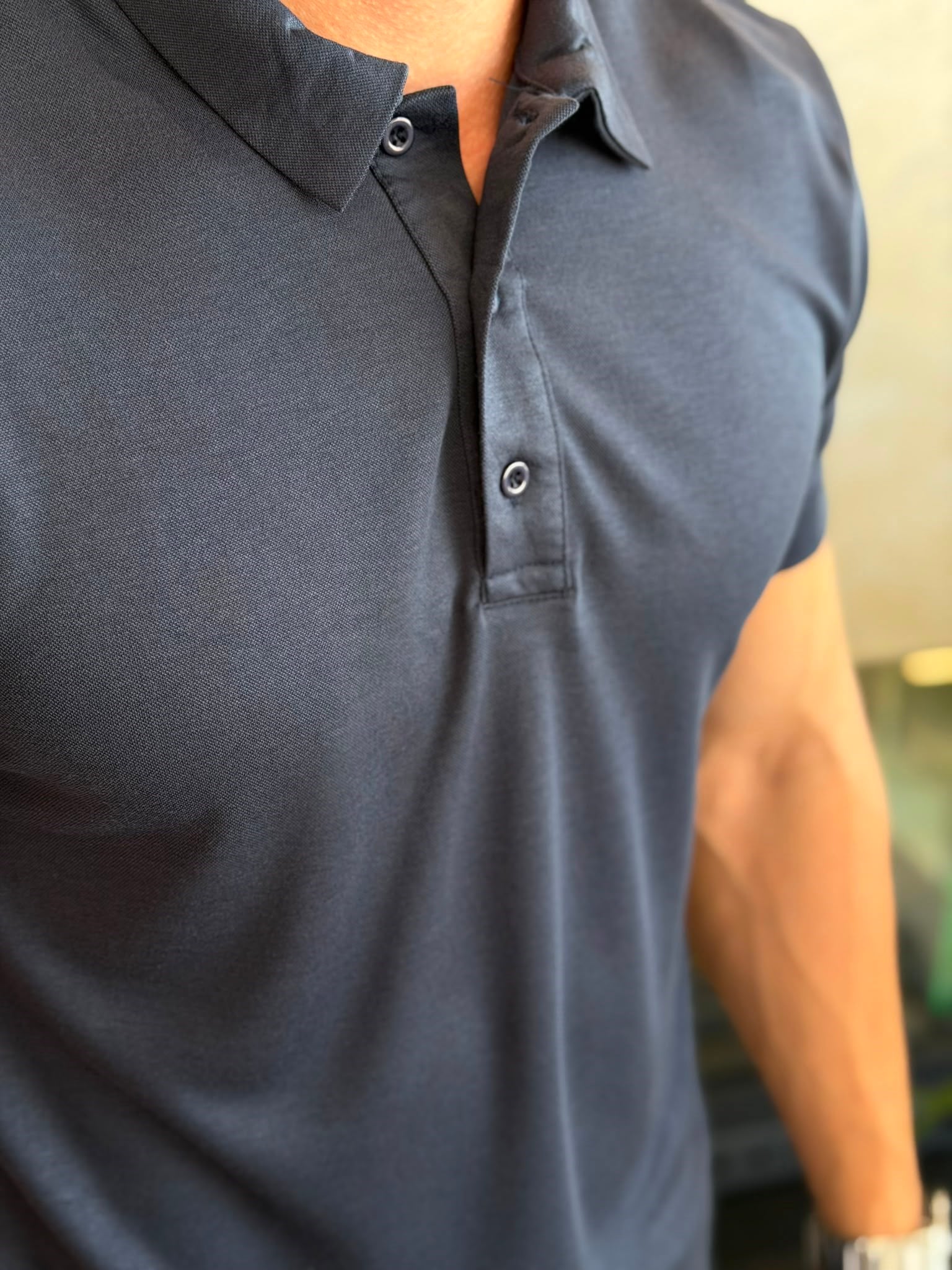 Erkek Regular Fit Düğme Kapamalı Pamuklu Polo Tshirt Lacivert  Eca085
