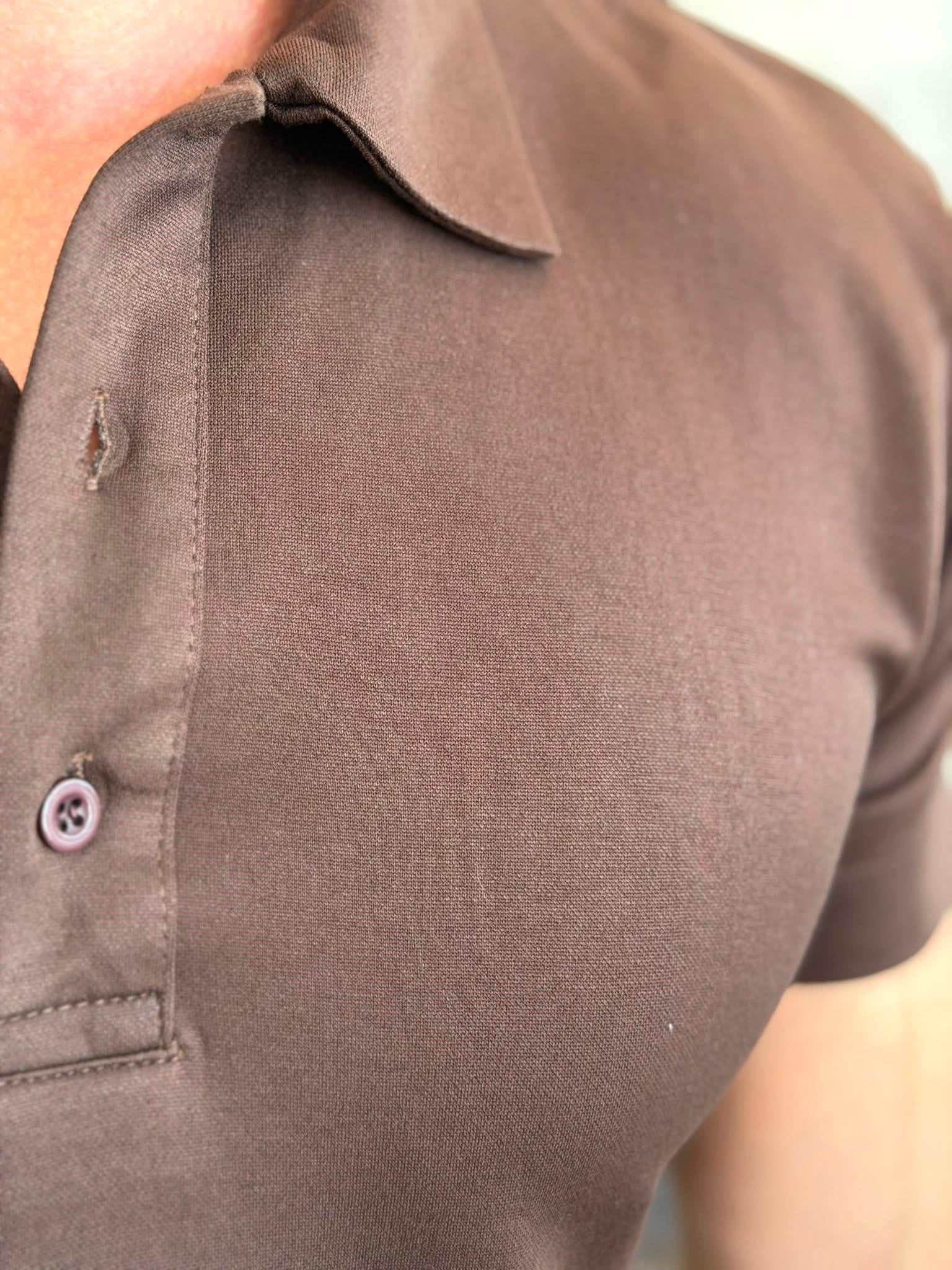 Erkek Regular Fit Düğme Kapamalı Pamuklu Polo Tshirt Acı Kahve Eca085