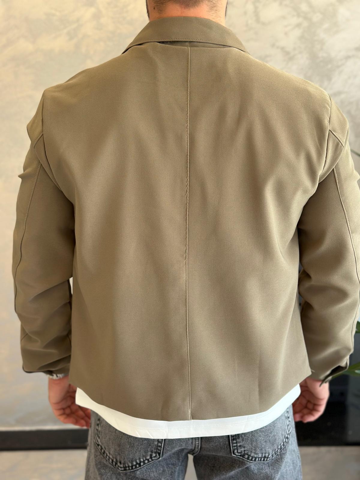 Erkek Regular Fit İnce Ceket Haki Eca029