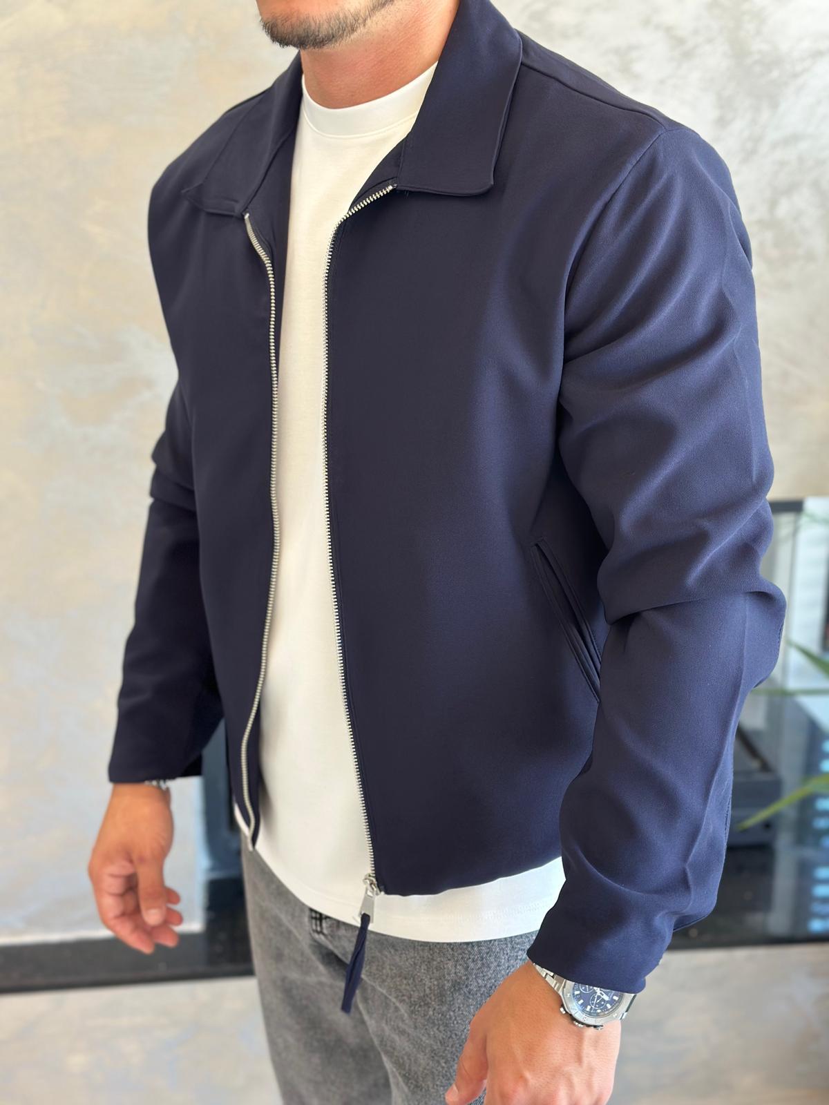 Erkek Regular Fit İnce Ceket Lacivert Eca029