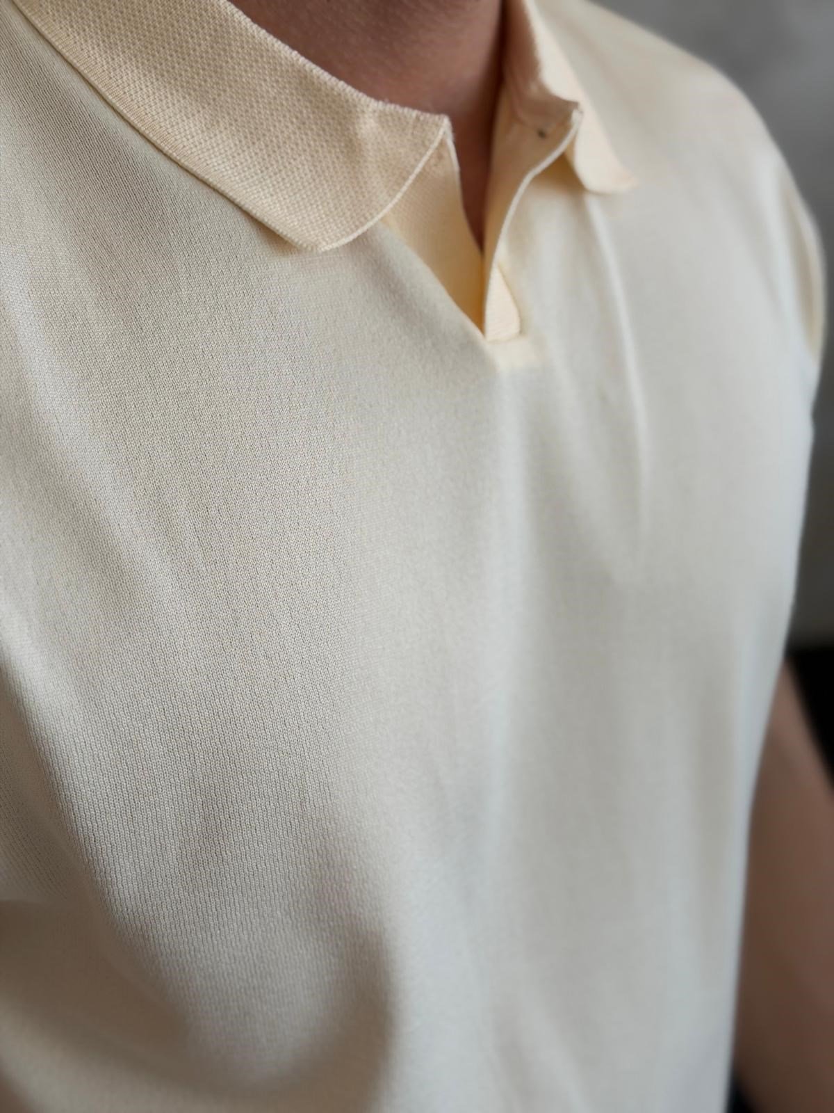 Erkek Regular Fit Kapamasız Polo Tshirt Tereyağ Sarı Eca084
