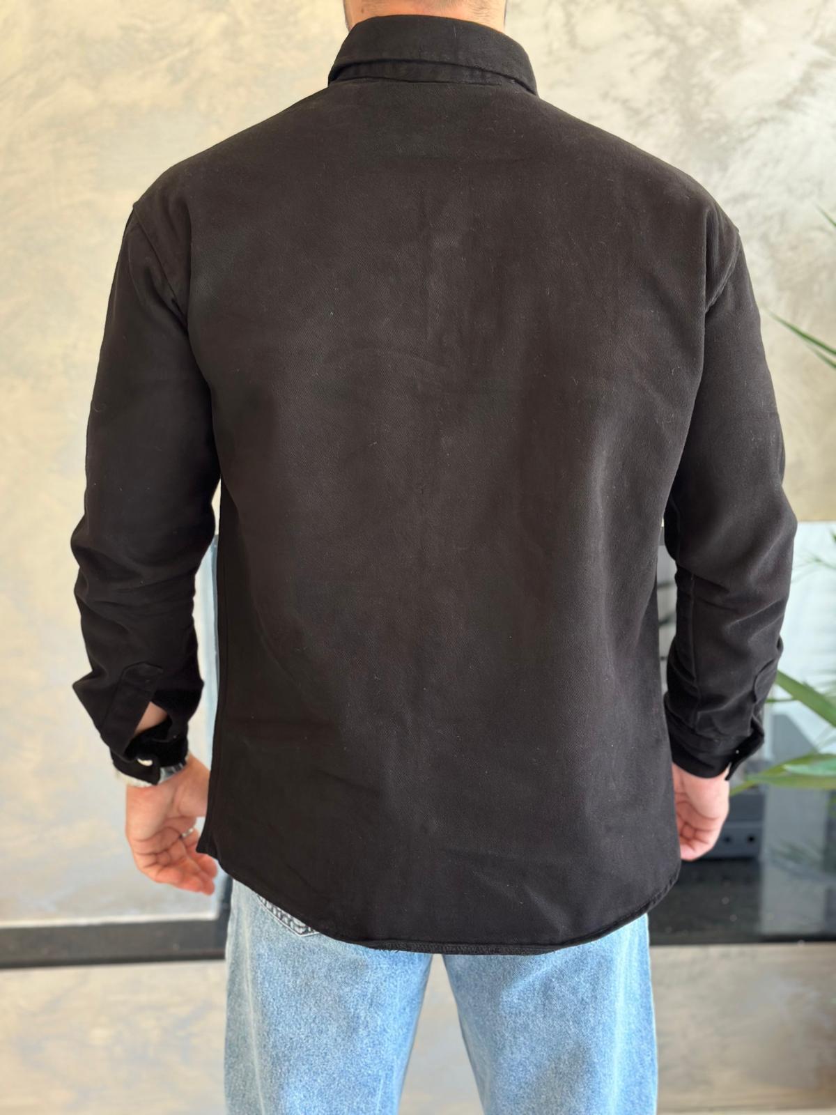 Erkek Regular Fit Uzun Ceket Siyah Eca029