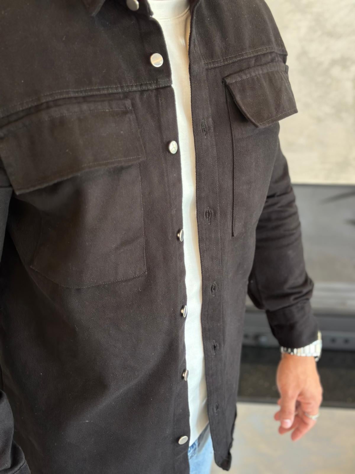Erkek Regular Fit Uzun Ceket Siyah Eca029