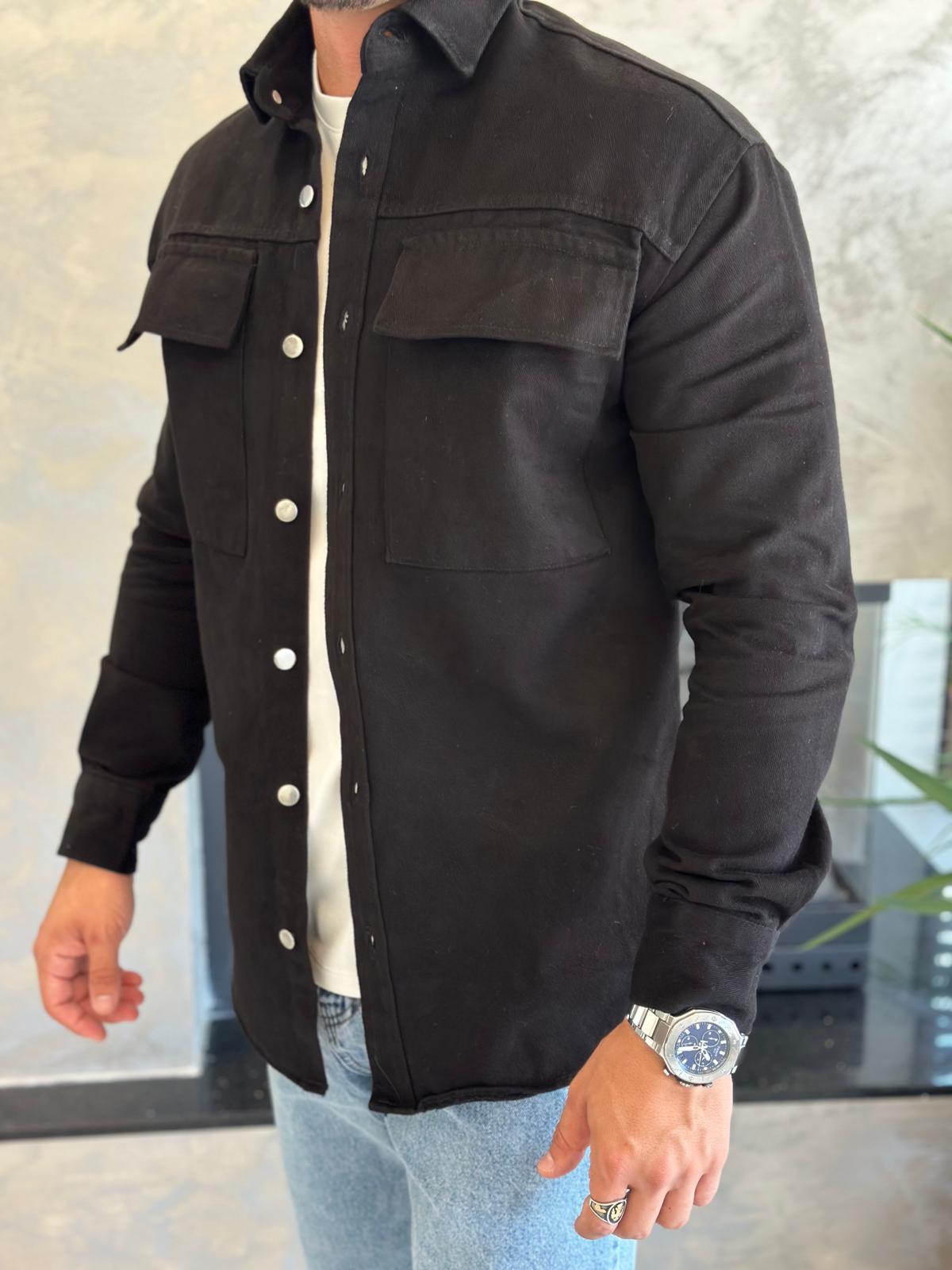 Erkek Regular Fit Uzun Ceket Siyah Eca029