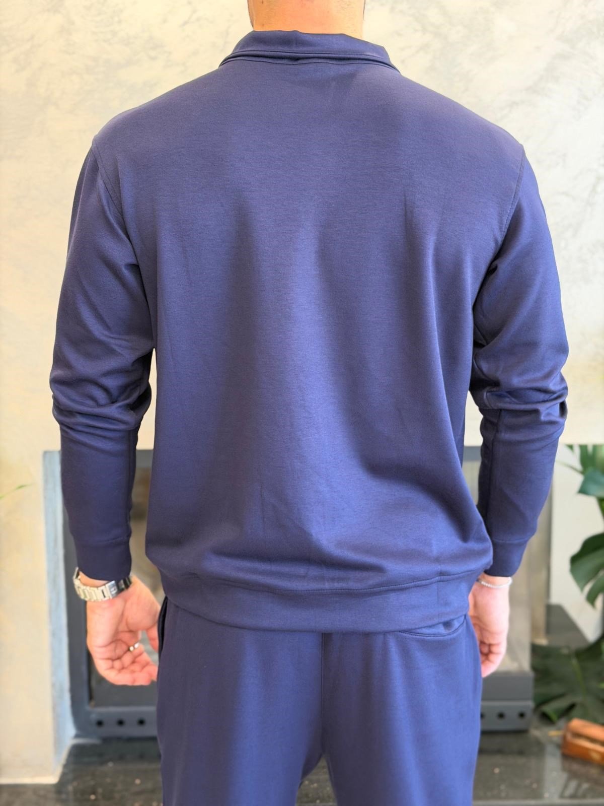 Erkek Slim Fit Modal Kumaş Alt Üst Takım Lacivert Eca094