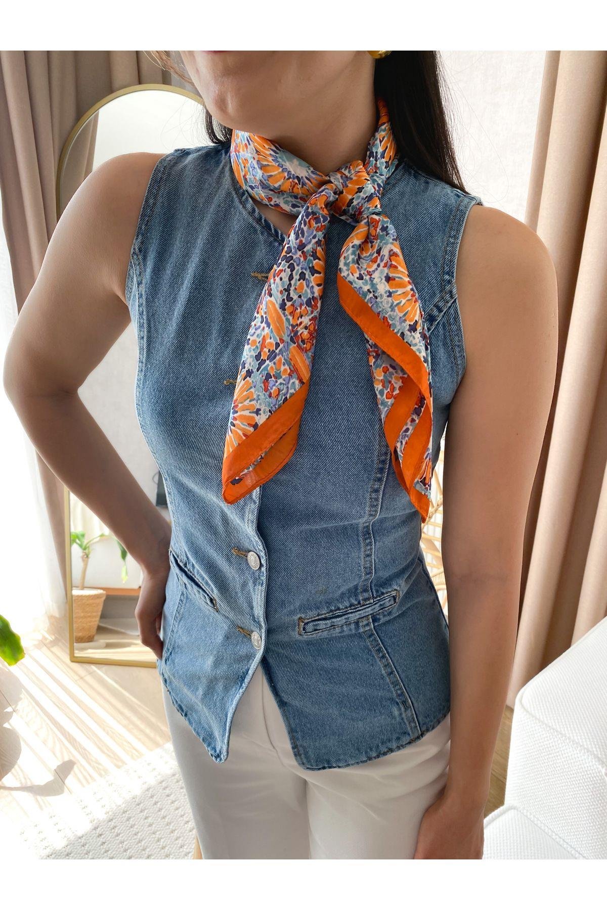 kadın denim yelek
