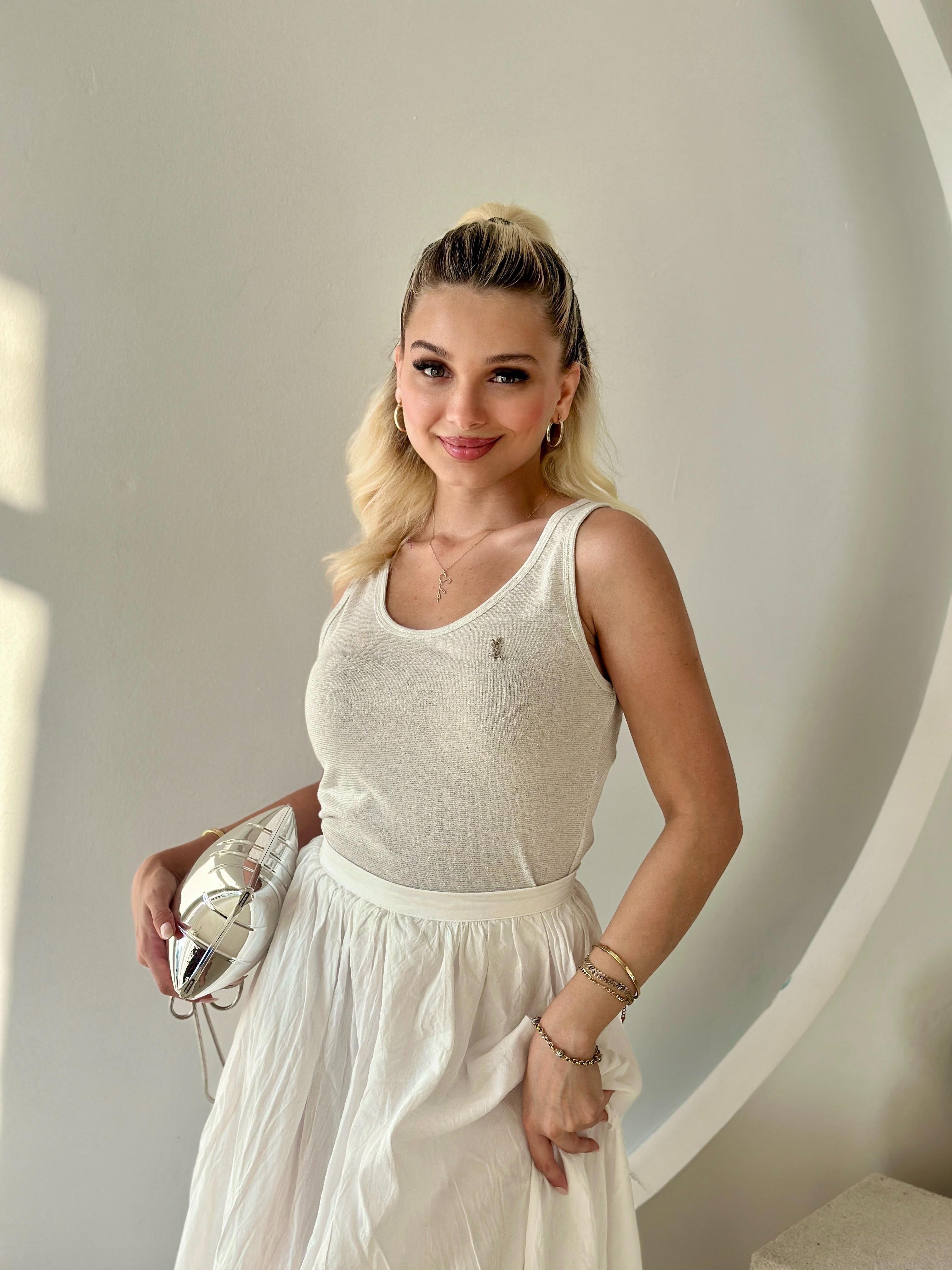 GRİ Parlak Kolsuz Atlet
