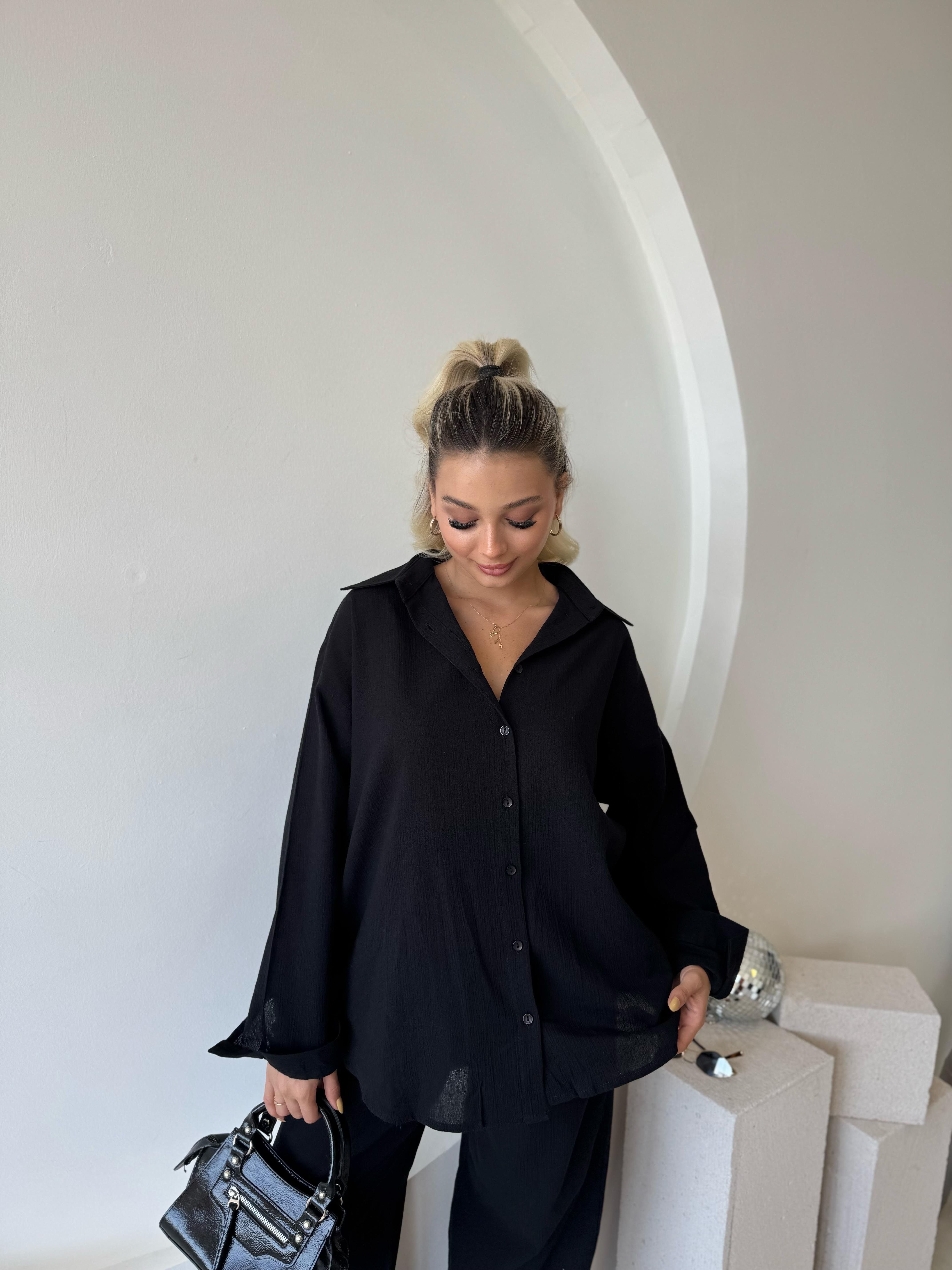 Oversize Kesim Keten Takım 