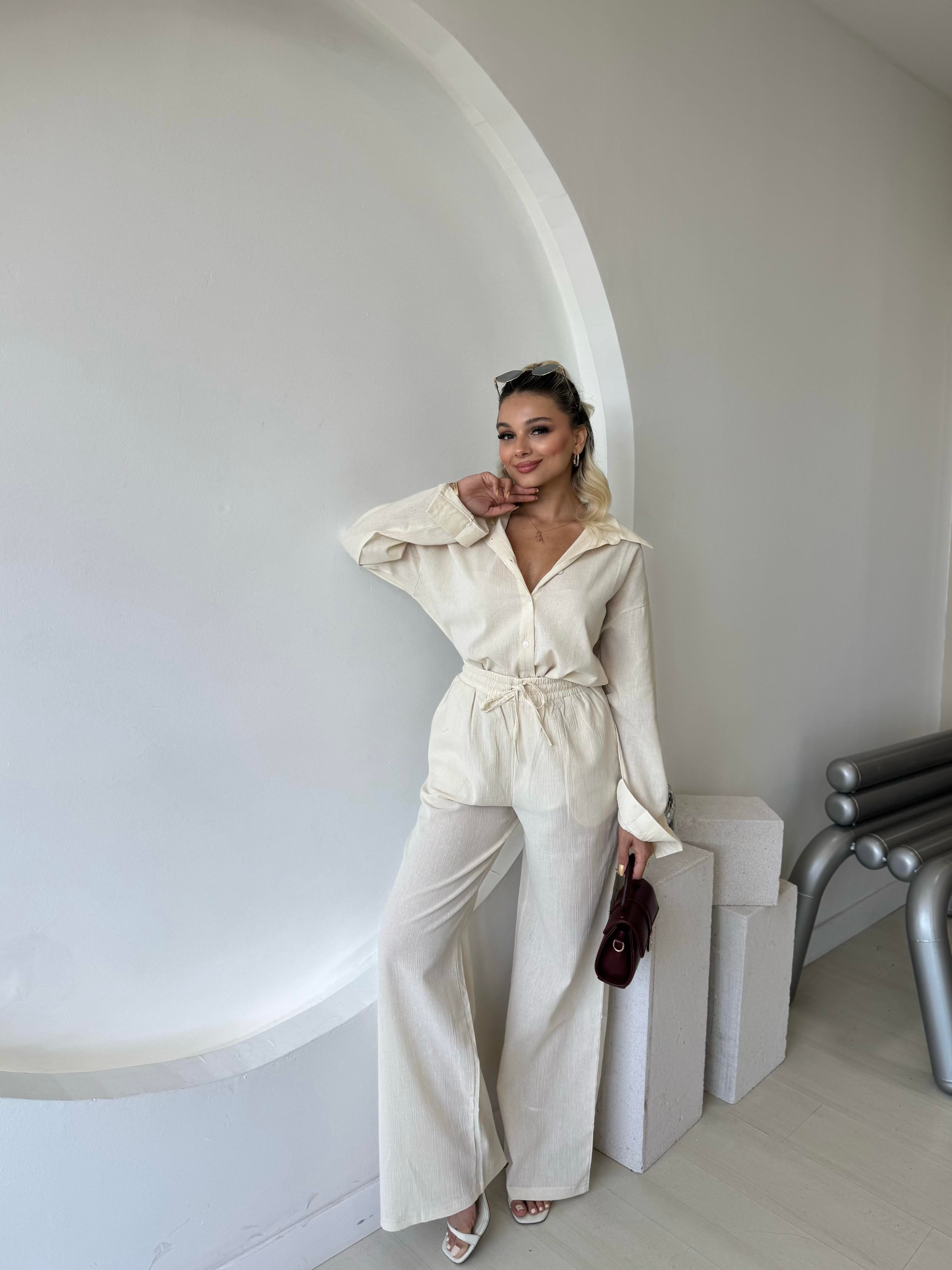 Oversize Kesim Keten Takım