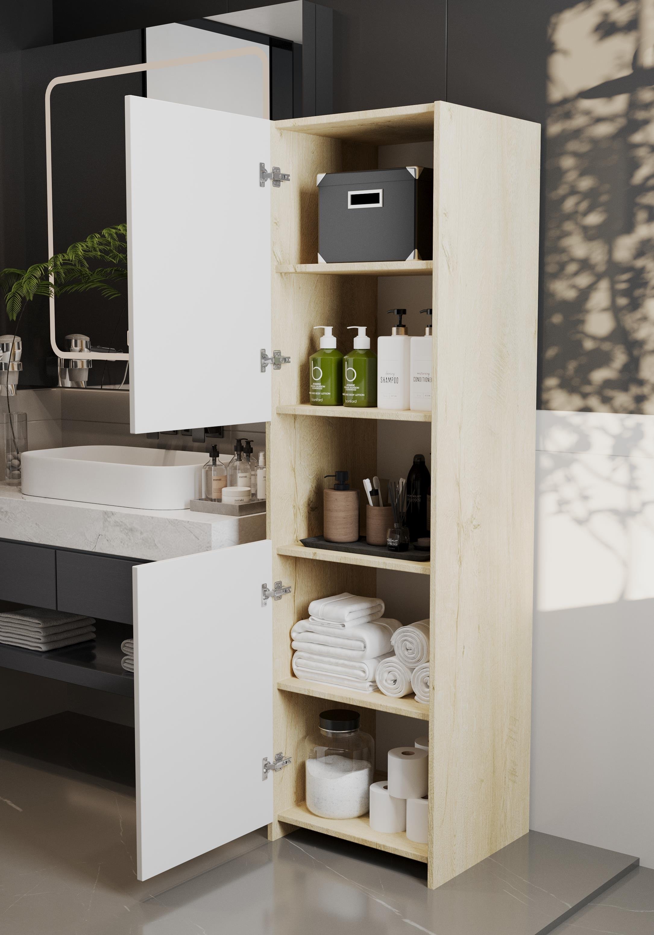 2 KAPAKLI LEFKAS-BEYAZ BANYO DOLABI