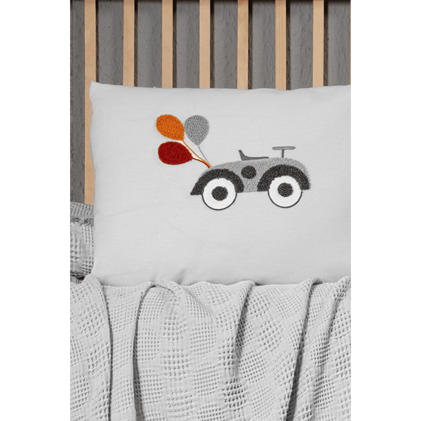 Kanz - Bebek Waffle Müslin Nakışlı Pike Bunbun