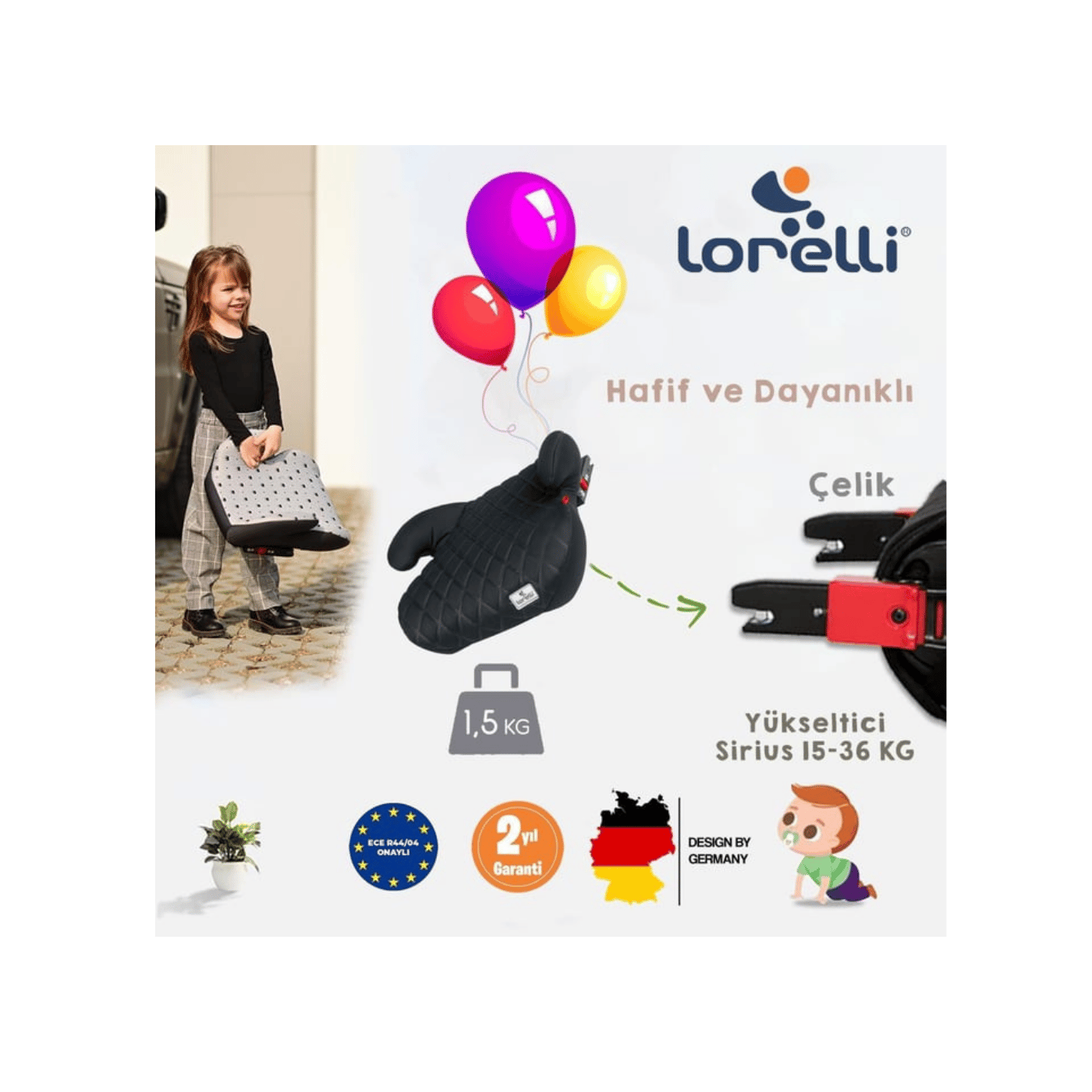 Lorelli Sirius Fix İsofix Yükseltici – Black