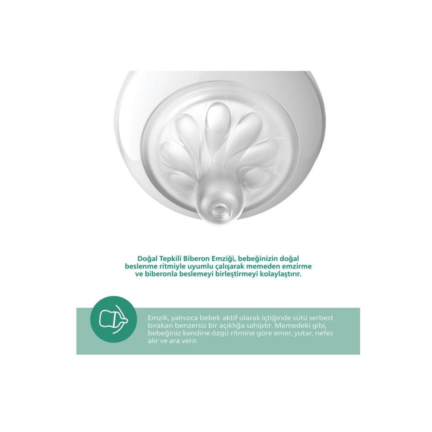 Philips Avent Scy930/01 Natural Response Doğal Tepkili Cam Biberon, 120ml, 0 Ay