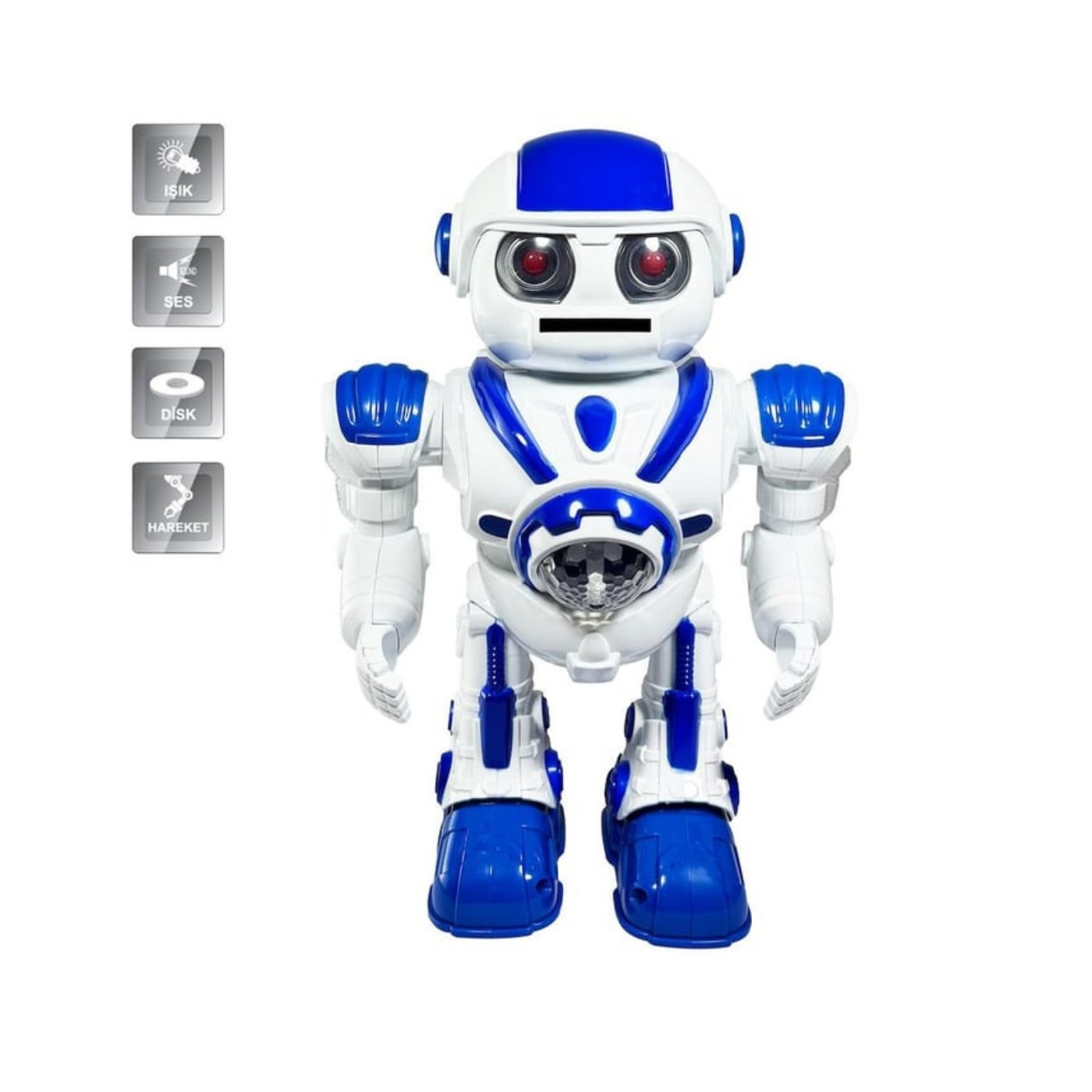 Vardem Işıklı ve Müzikli Disk Atan Uzay Savaşçısı Pilli Robot