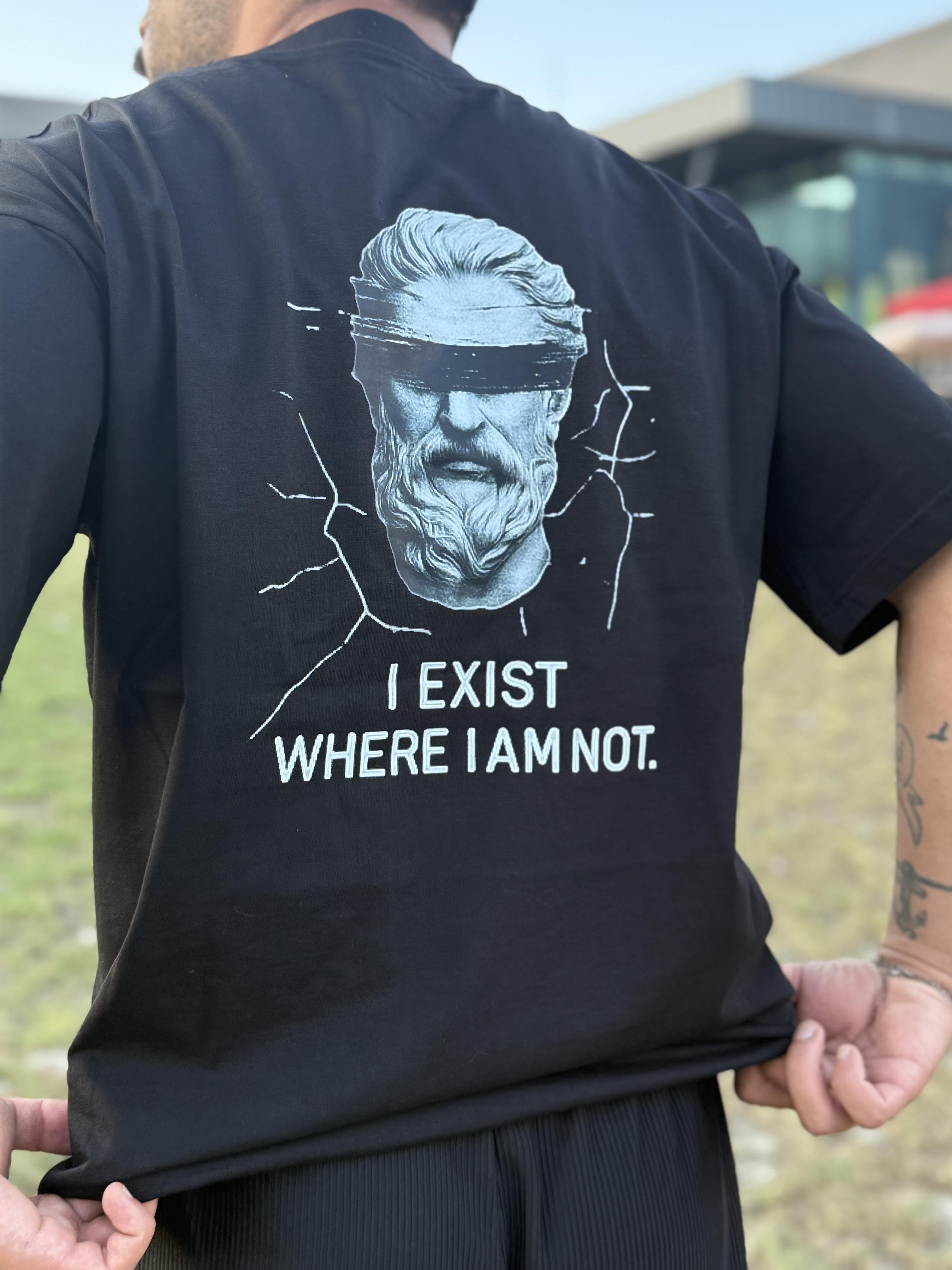 Absent Baskılı Siyah Regular Kalıp T-Shirt