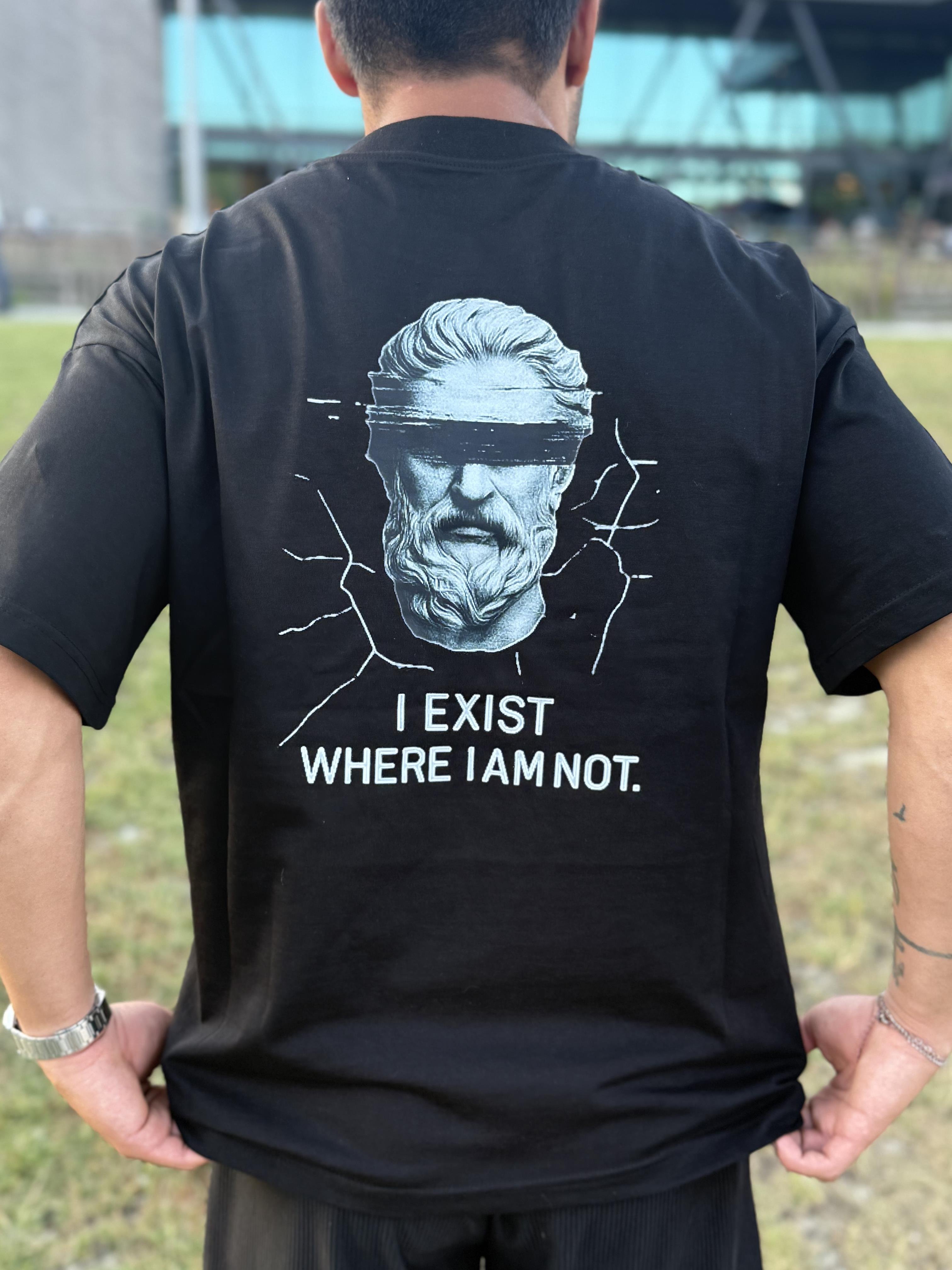 Absent Baskılı Siyah Regular Kalıp T-Shirt