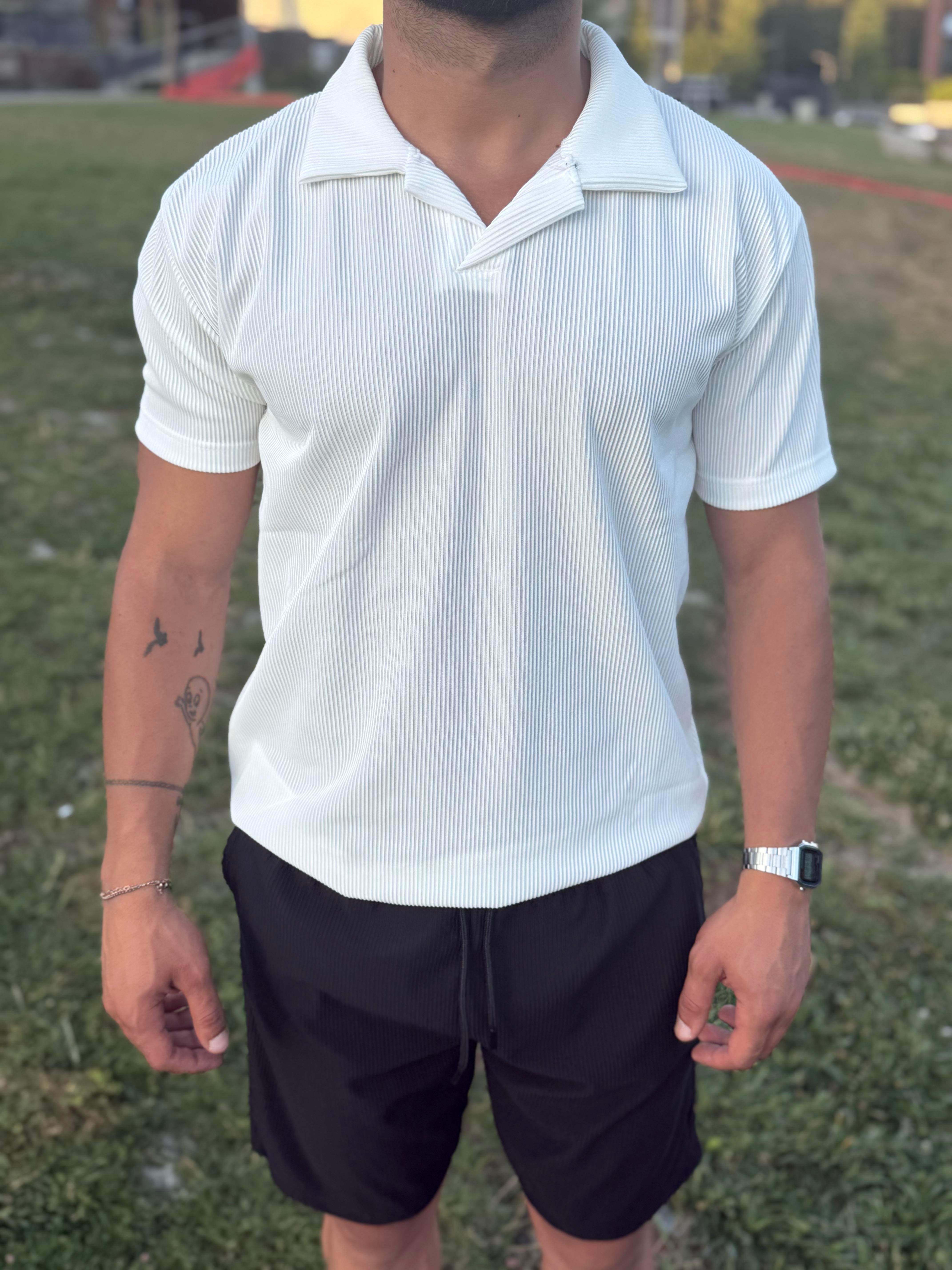 Beyaz Polo Yaka T-Shirt