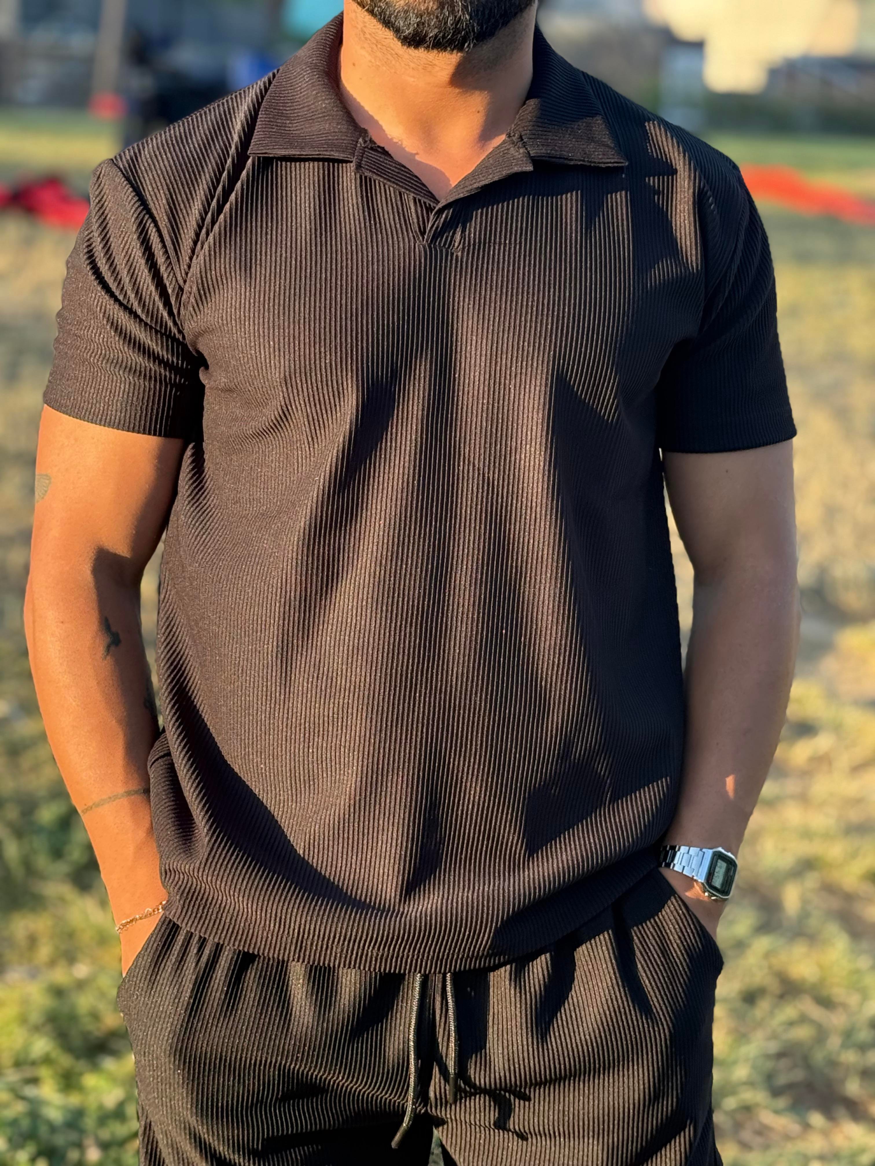 Siyah Polo Yaka T-Shirt