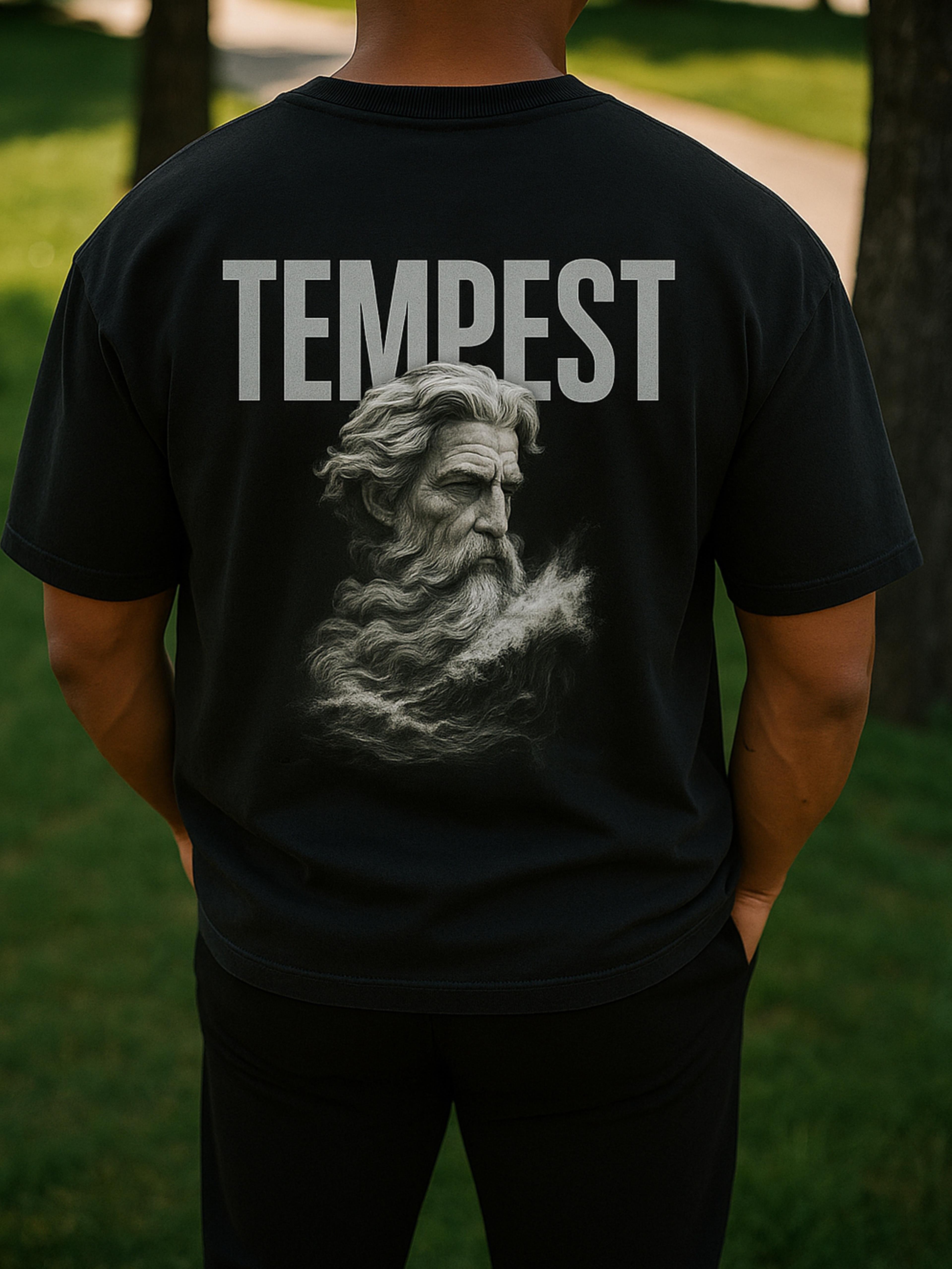 Tempest Baskılı Siyah Regular Kalıp T-Shirt