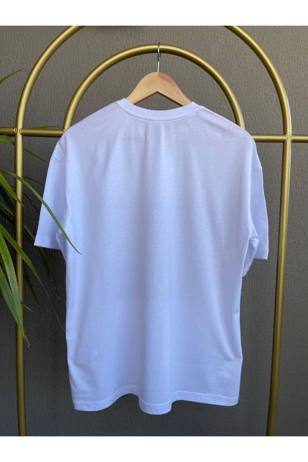 DANTELLİ KORSE BASKILI OVERSIZE T-SHIRT