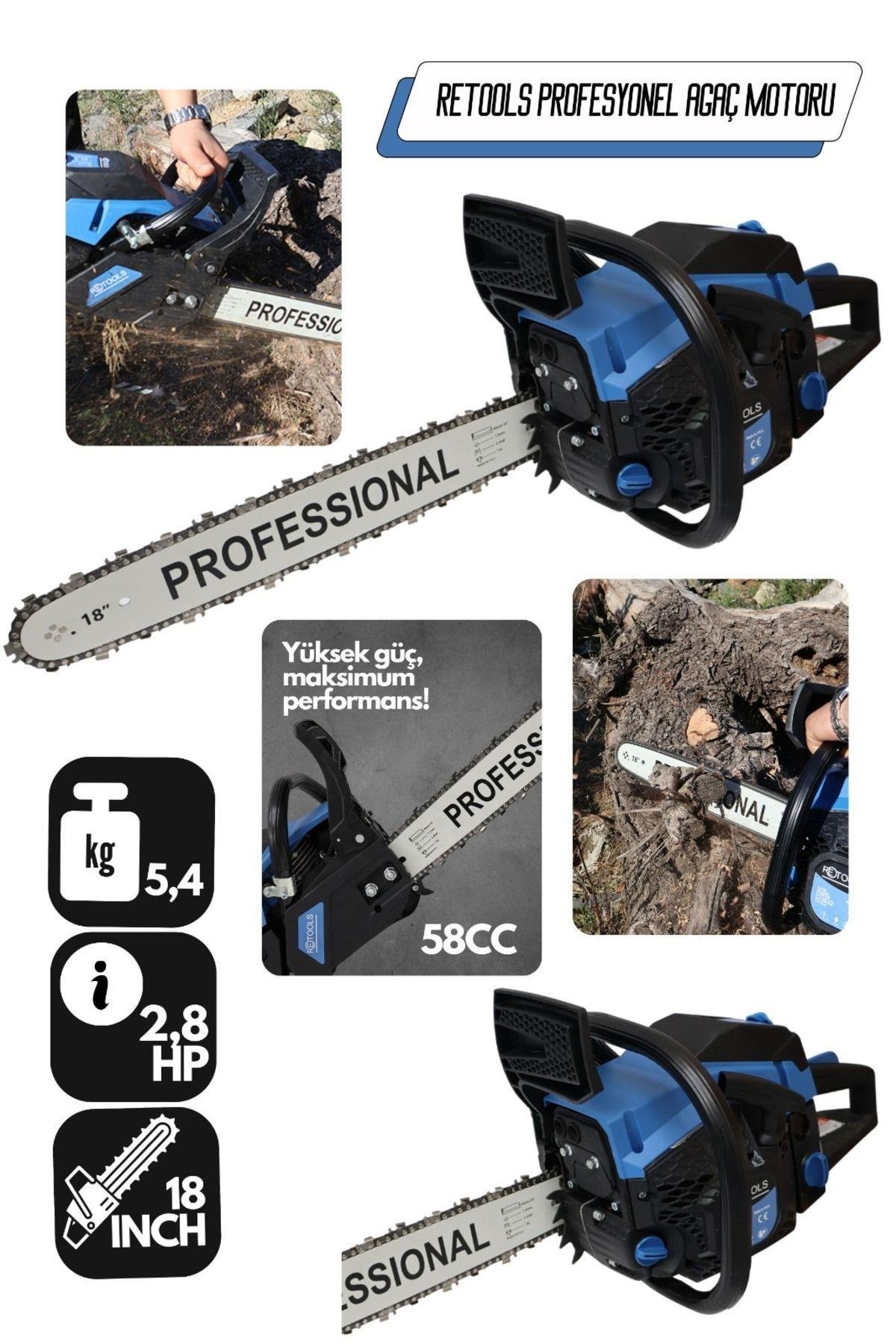 58cc Benzinli Ağaç Motoru – 2,8 Hp Gücüyle Yüksek Performans!
