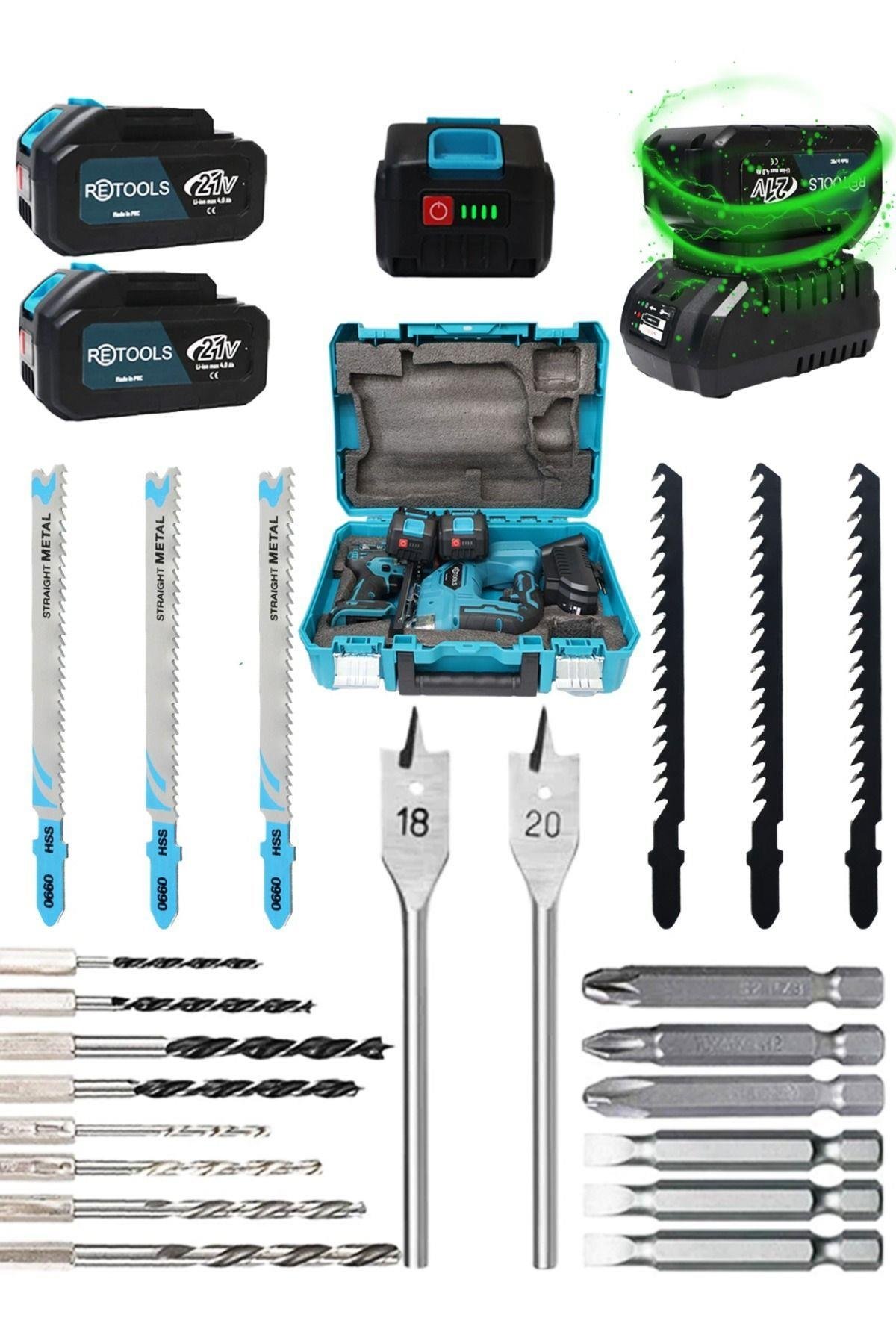 SÜPER 2 Lİ SET: 3 MODLU DEKUPAJ TESTERE VE 13MM DARBELİ VİDALAMA!