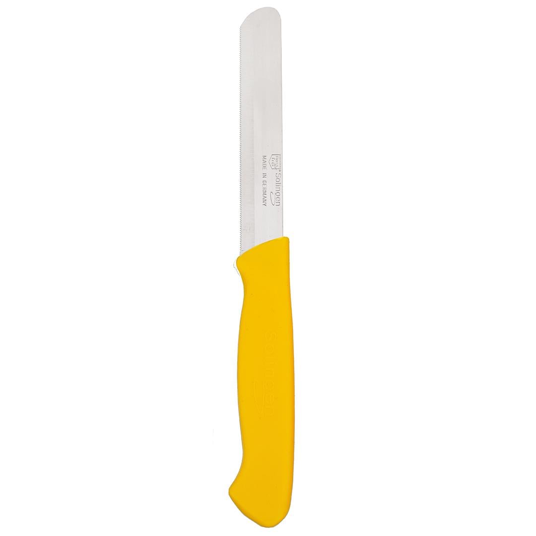 Solingen Ava Sarı Bıçak – Tırtıklı, 18,5 cm, Paslanmaz Alman Çeliği, Ergonomik Sap (Tekli)
