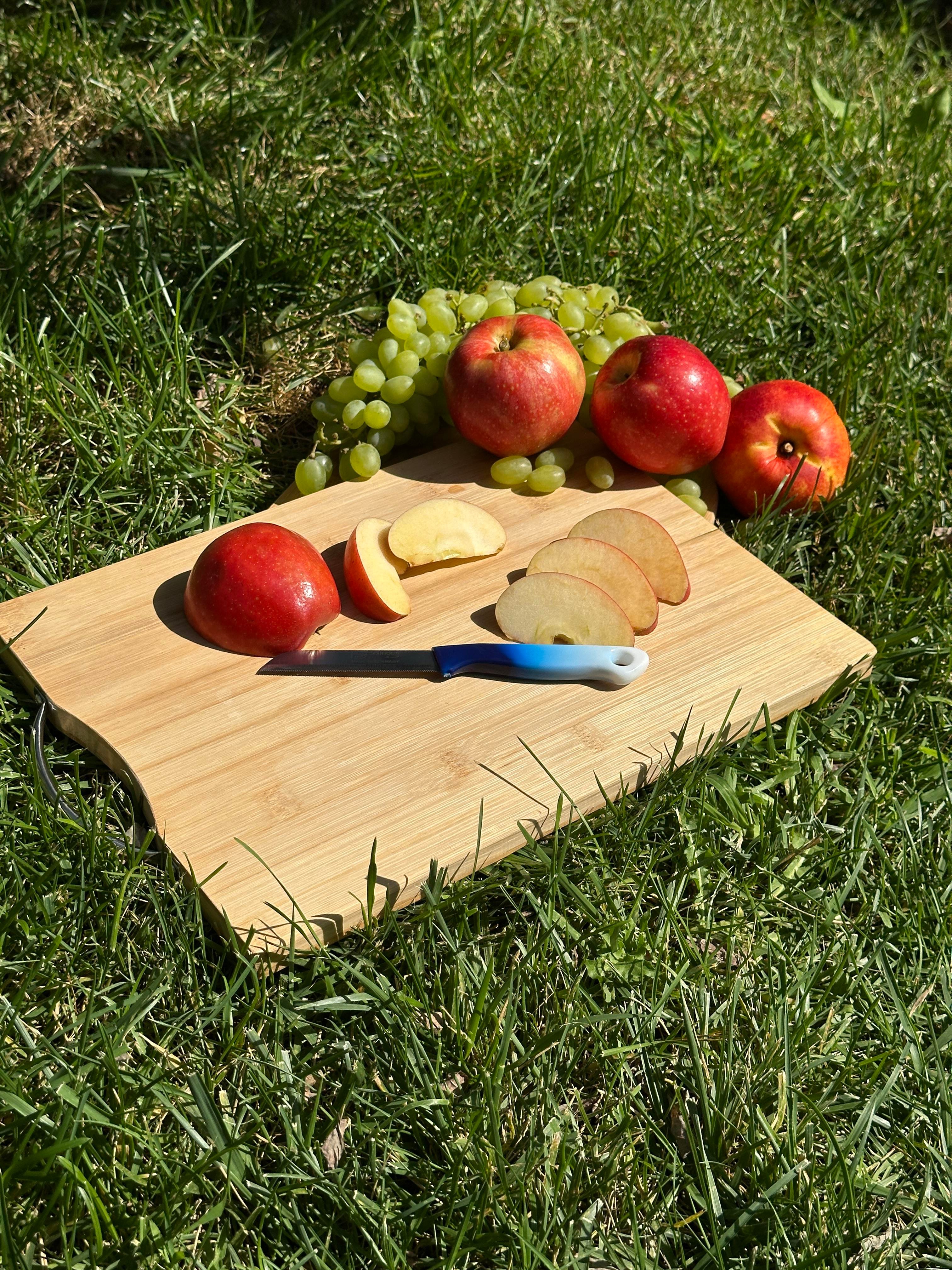 Solingen Ebruli Mavi Tırtıklı Meyve Bıçağı – 18,5 cm, Paslanmaz Alman Çeliği, Ergonomik Sap (Tekli)