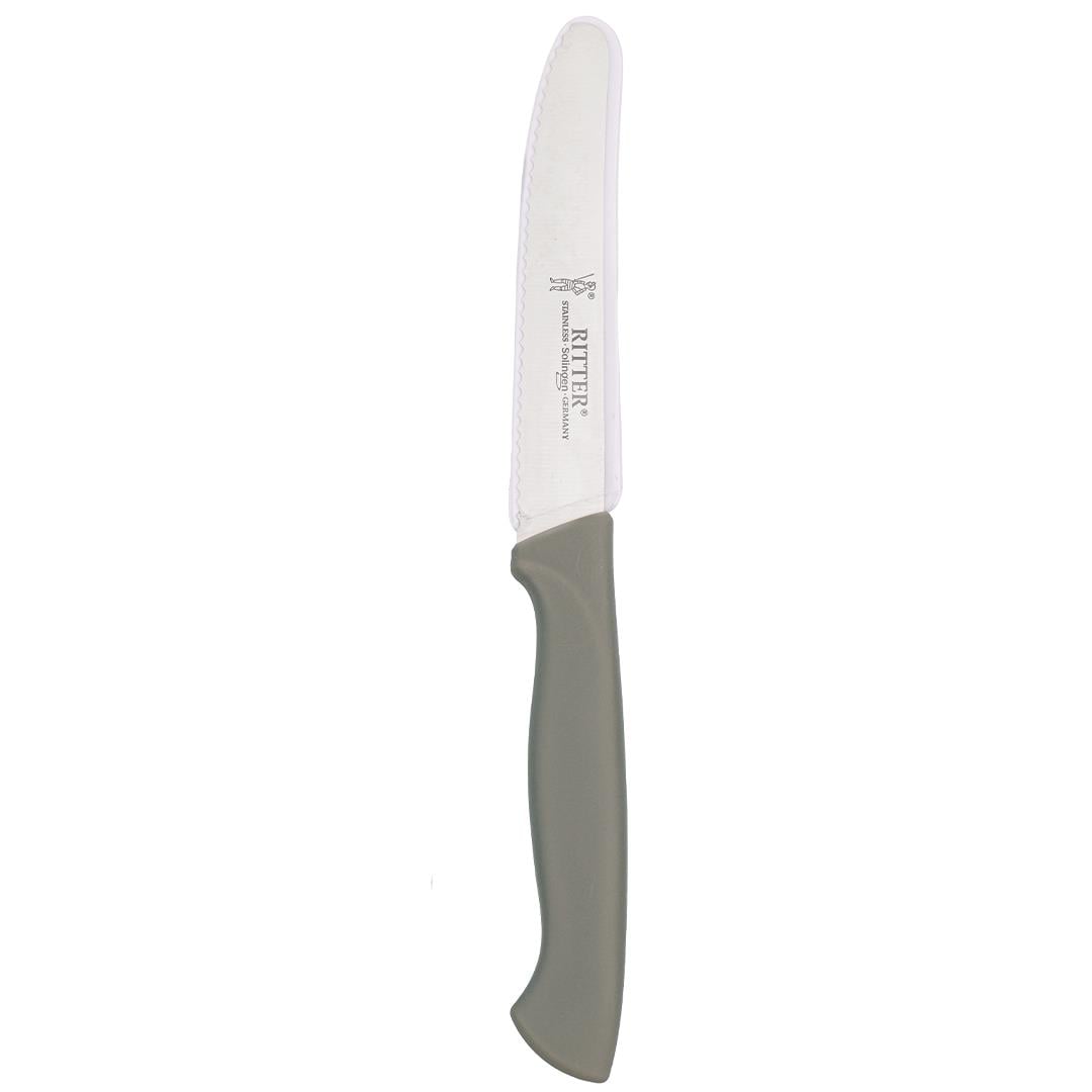 Solingen Gri Sebze Bıçağı – Tırtıklı, 22 cm, Paslanmaz Alman Çeliği, Ergonomik Sap (Tekli)