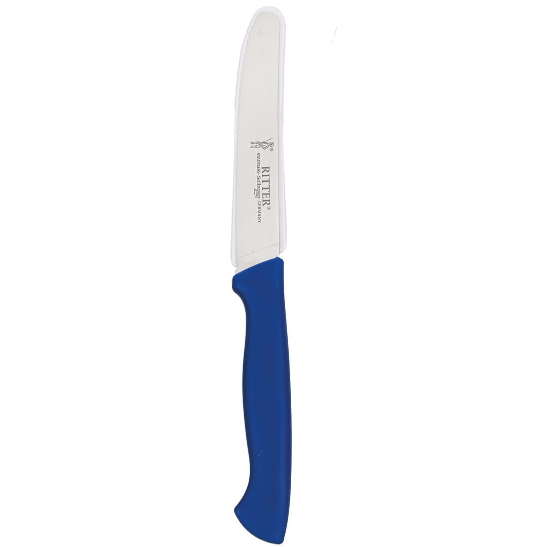 Solingen Mavi Sebze Bıçağı – Tırtıklı, 22 cm, Paslanmaz Alman Çeliği, Ergonomik Sap (Tekli)