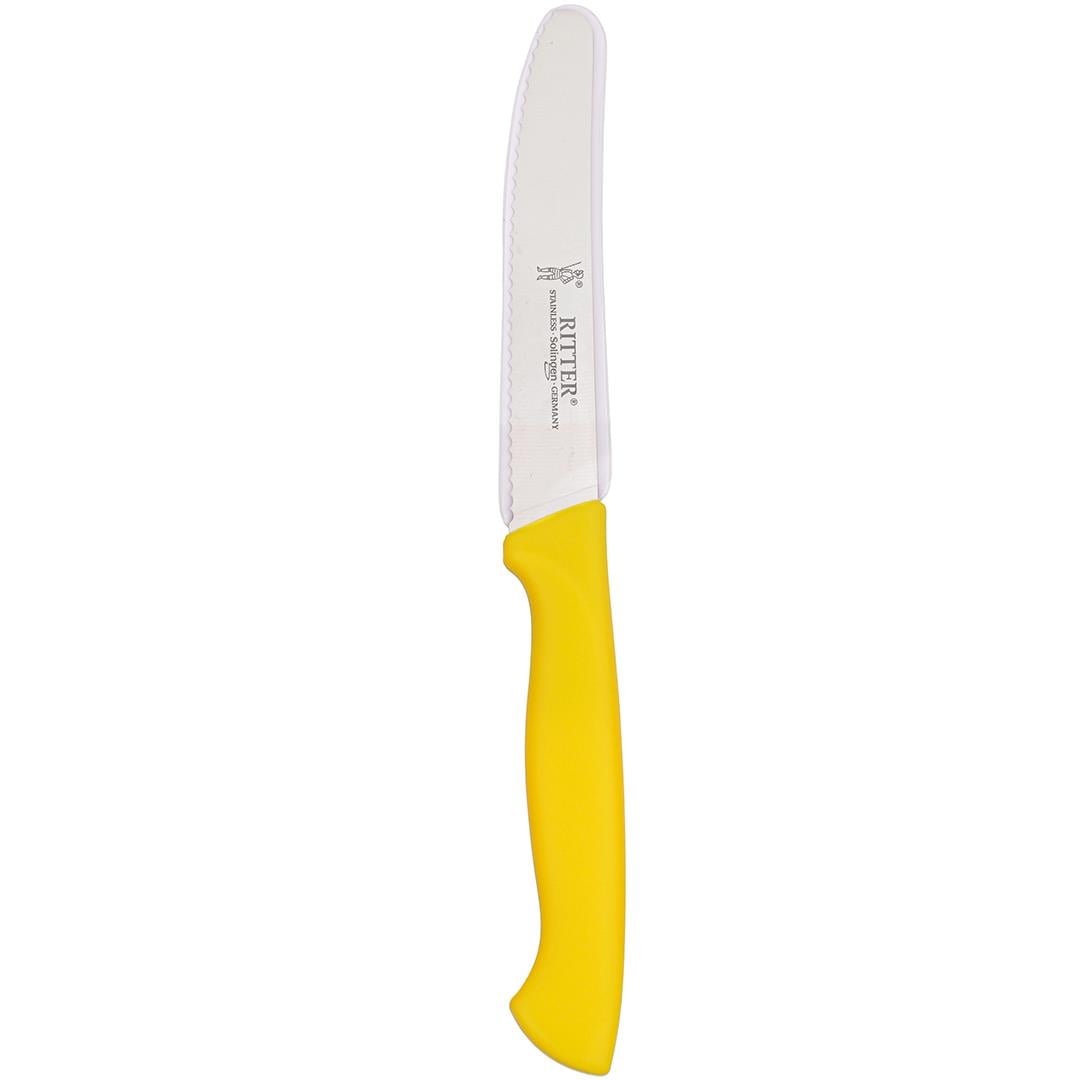 Solingen Sarı Sebze Bıçağı – Tırtıklı, 22 cm, Paslanmaz Alman Çeliği, Ergonomik Sap (Tekli)