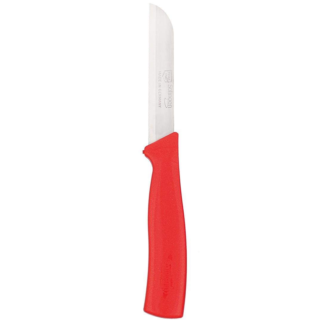 Solingen Sedefli Kırmızı Meyve Bıçağı – 18,5 cm, Tırtıklı Ağız, Paslanmaz Alman Çeliği (Tekli)
