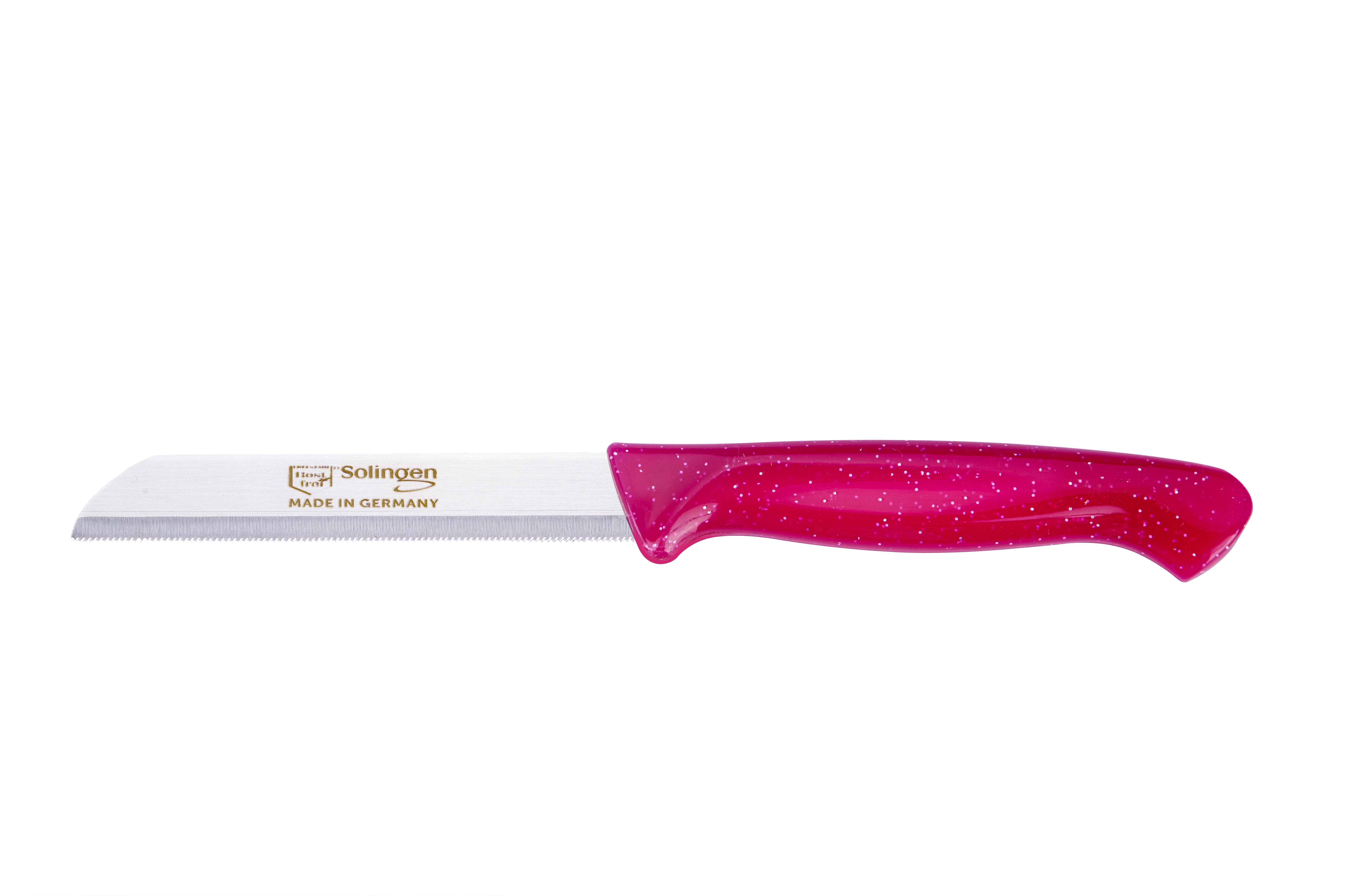 Solingen Simli Deliksiz Meyve Bıçağı – Fuşya Saplı, 18,5 cm, Paslanmaz Alman Çeliği (Tekli)