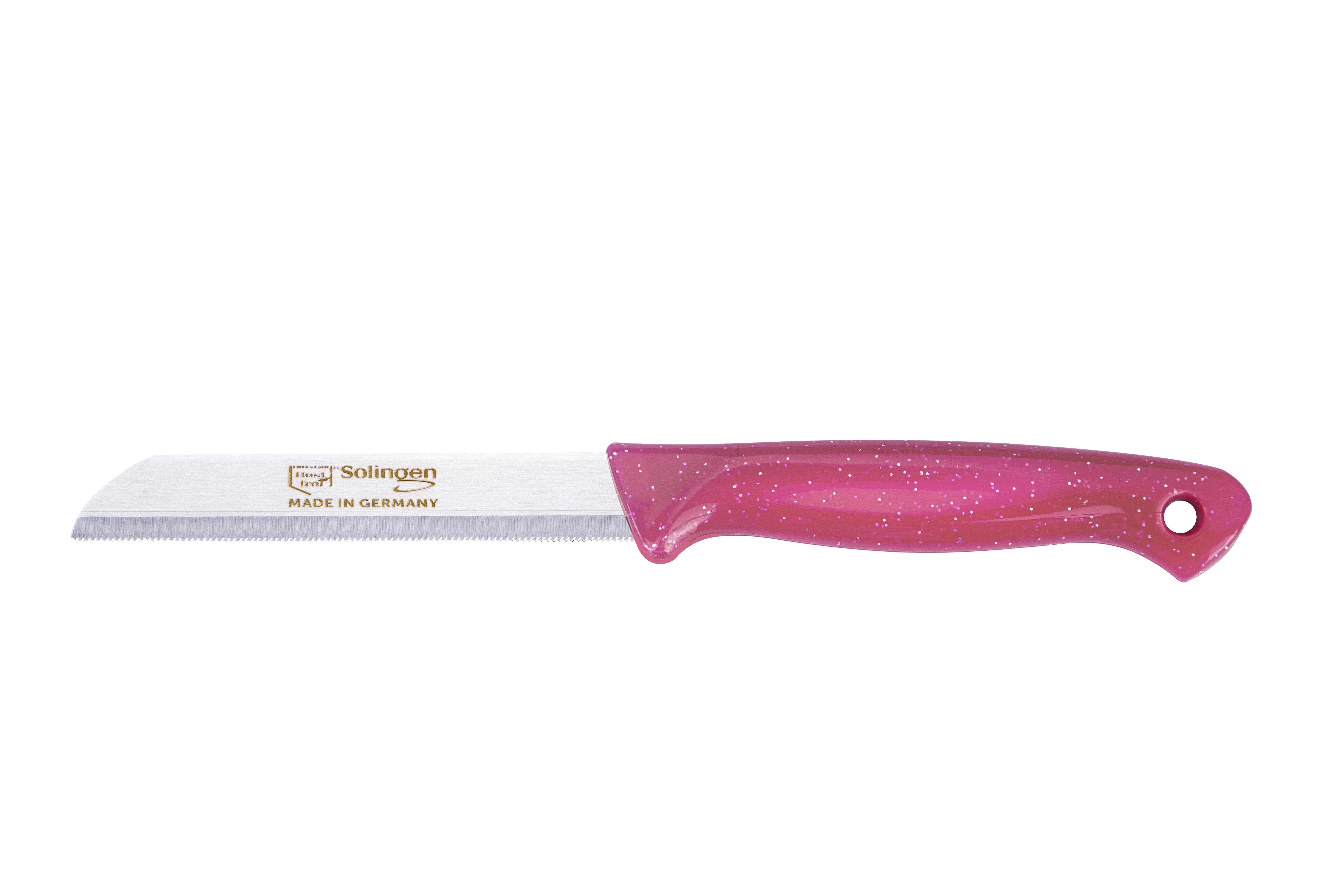 Solingen Simli Meyve Bıçağı – Fuşya Saplı, 18,5 cm, Paslanmaz Alman Çeliği (Tekli)
