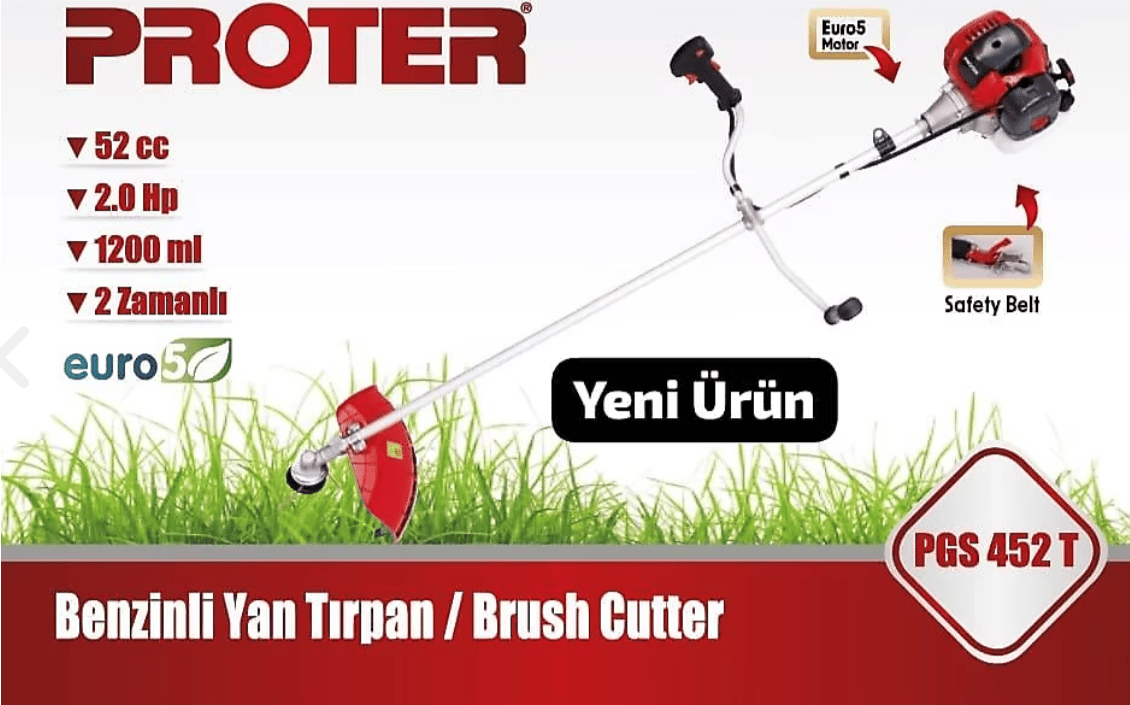 PGS 452 T  52 cc 2 Hp  2 Zamanlı Benzinli  Yan Tırpan (Euro5 Motor)