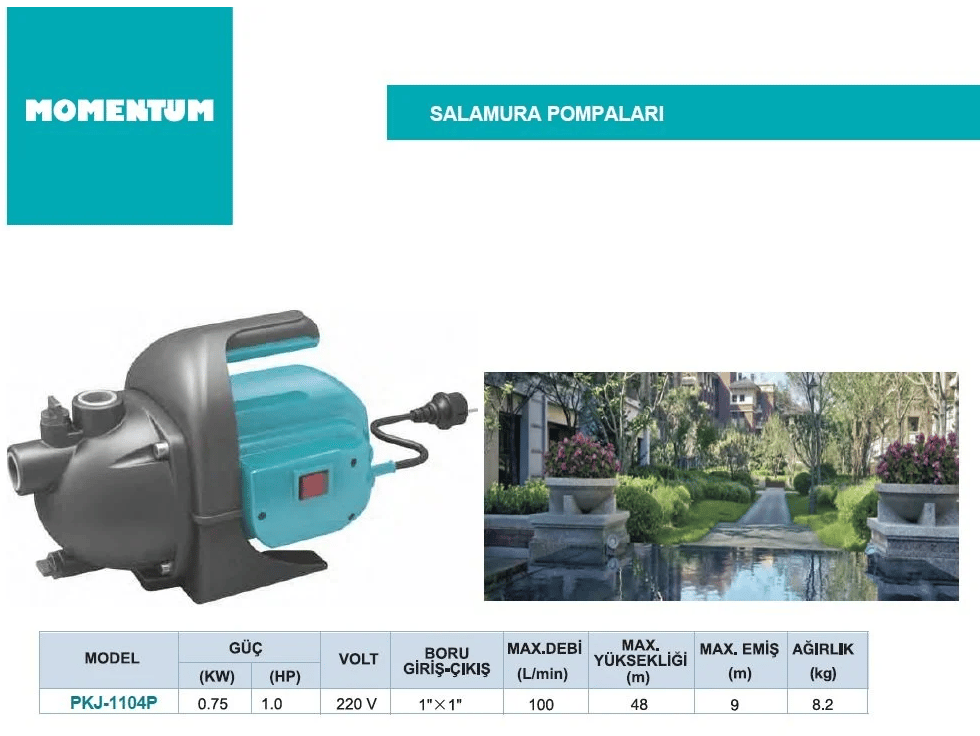 PKJ-1104P – 1 HP Salamura Pompası (220V Monofaze)