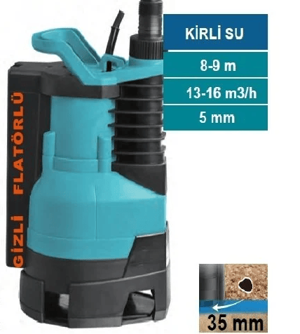PKS-400LW 400W Gizli Flatörlü Kirli Su Drenaj Pompası