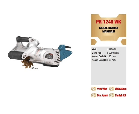 PR 1245 WK  1100 W 35*30 mm KANAL KAZIMA MAKİNASI