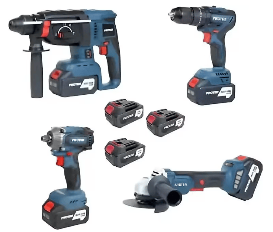 PST 914 quatro 4.0 Ah 20 V Li-ion Pil  Kömürsüz Şarjlı (Dörtlü Makina Set)