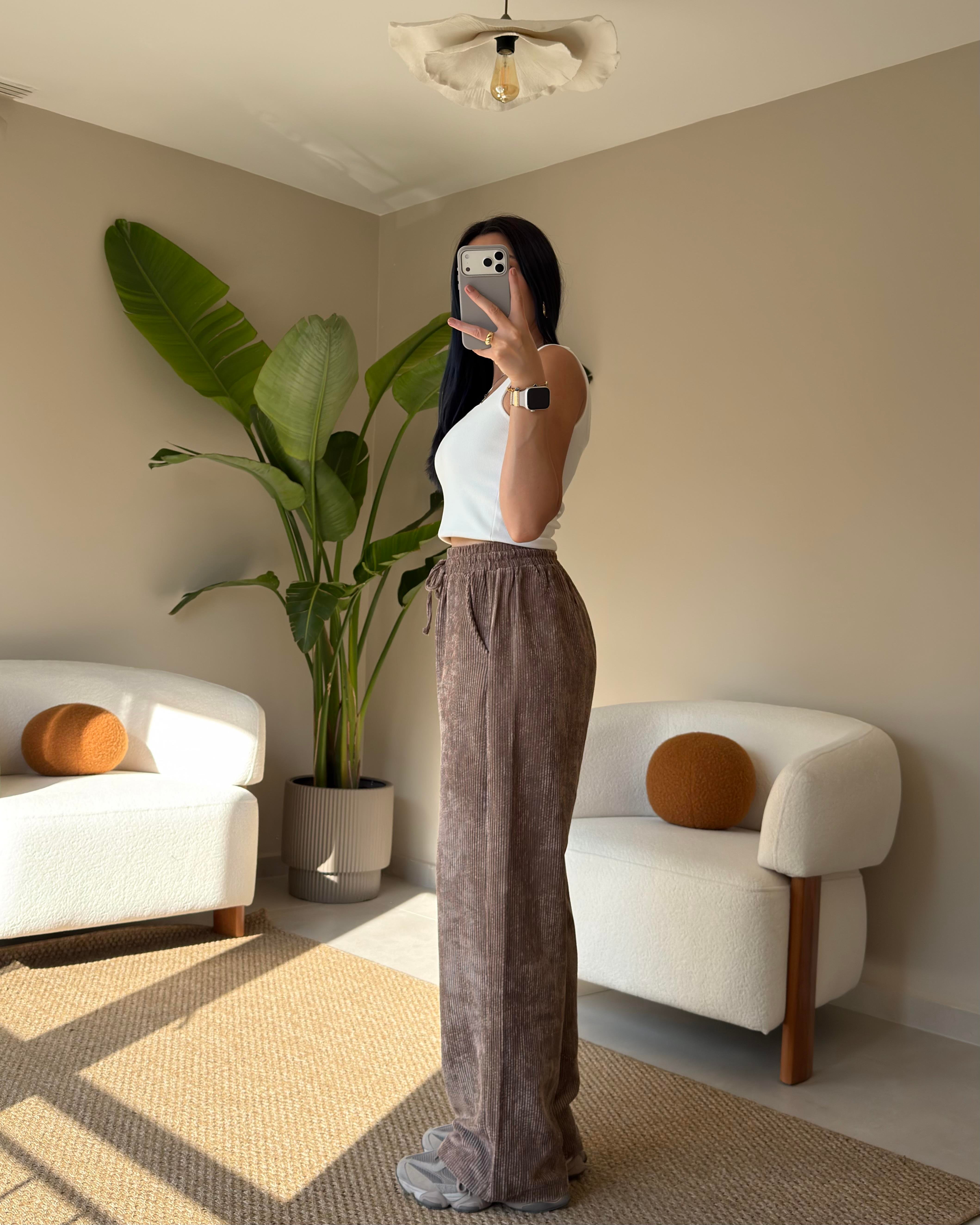 AÇIK KAHVE KADİFE PANTOLON
