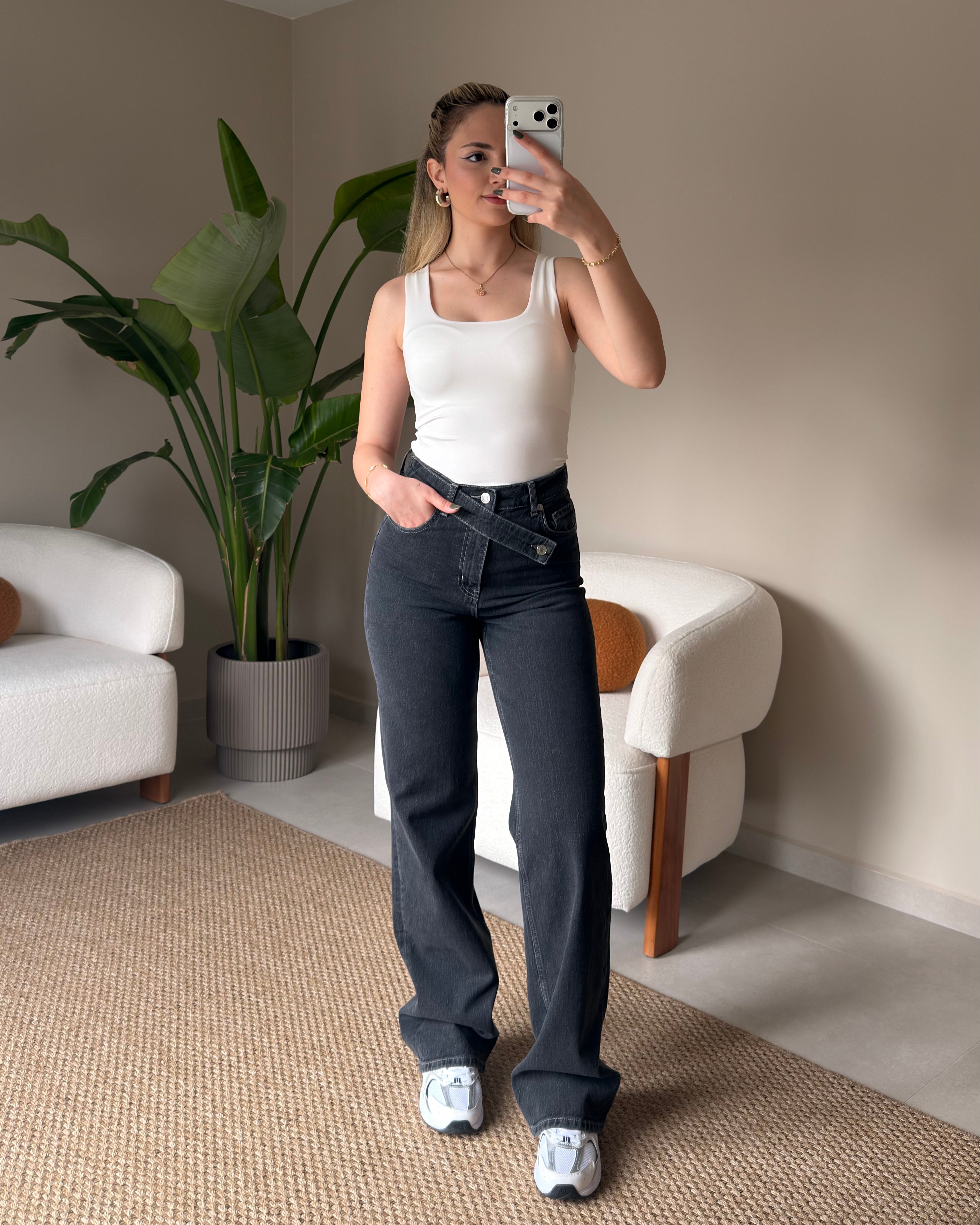 ANTRASİT WIDE LEG JEAN