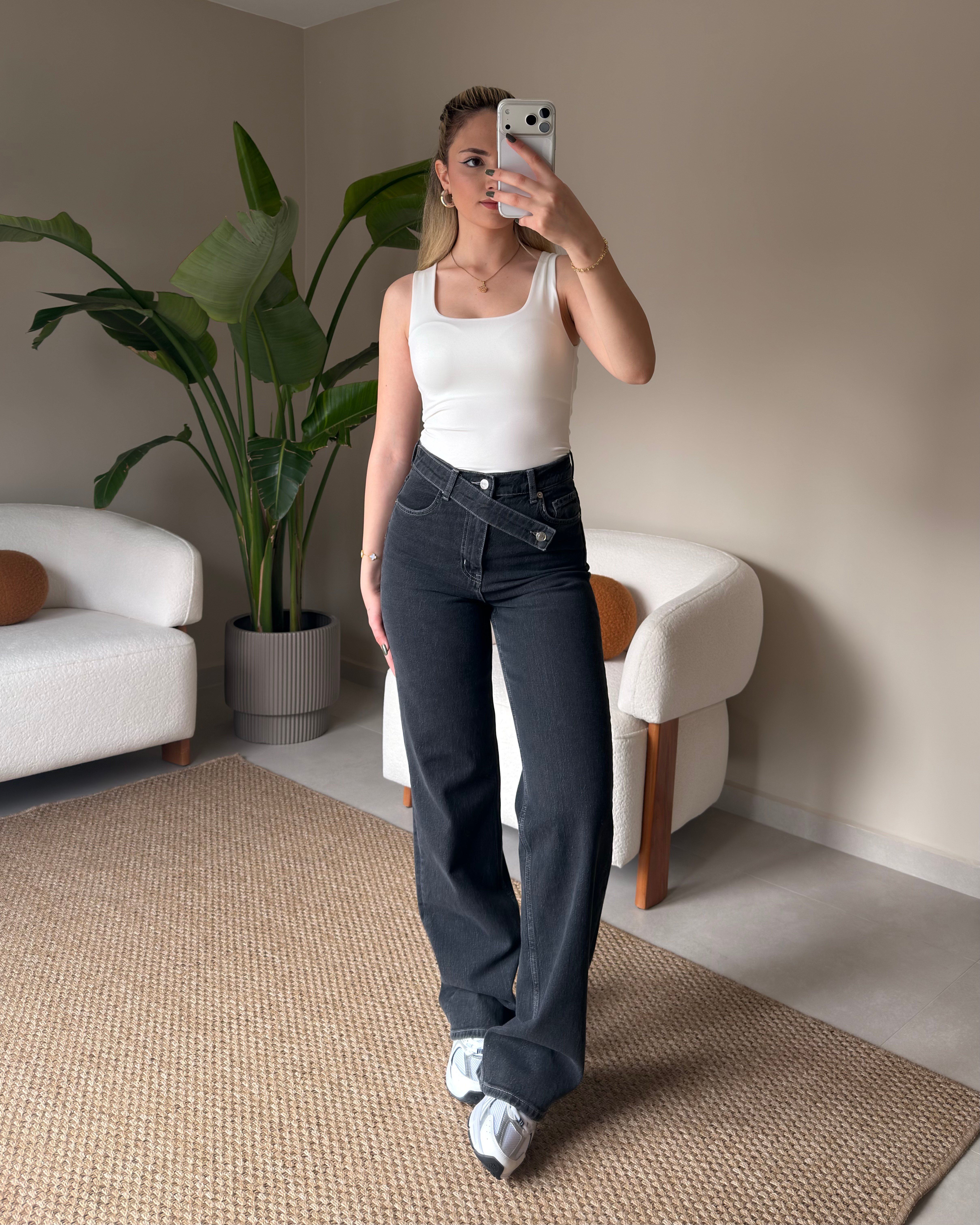 ANTRASİT WIDE LEG JEAN